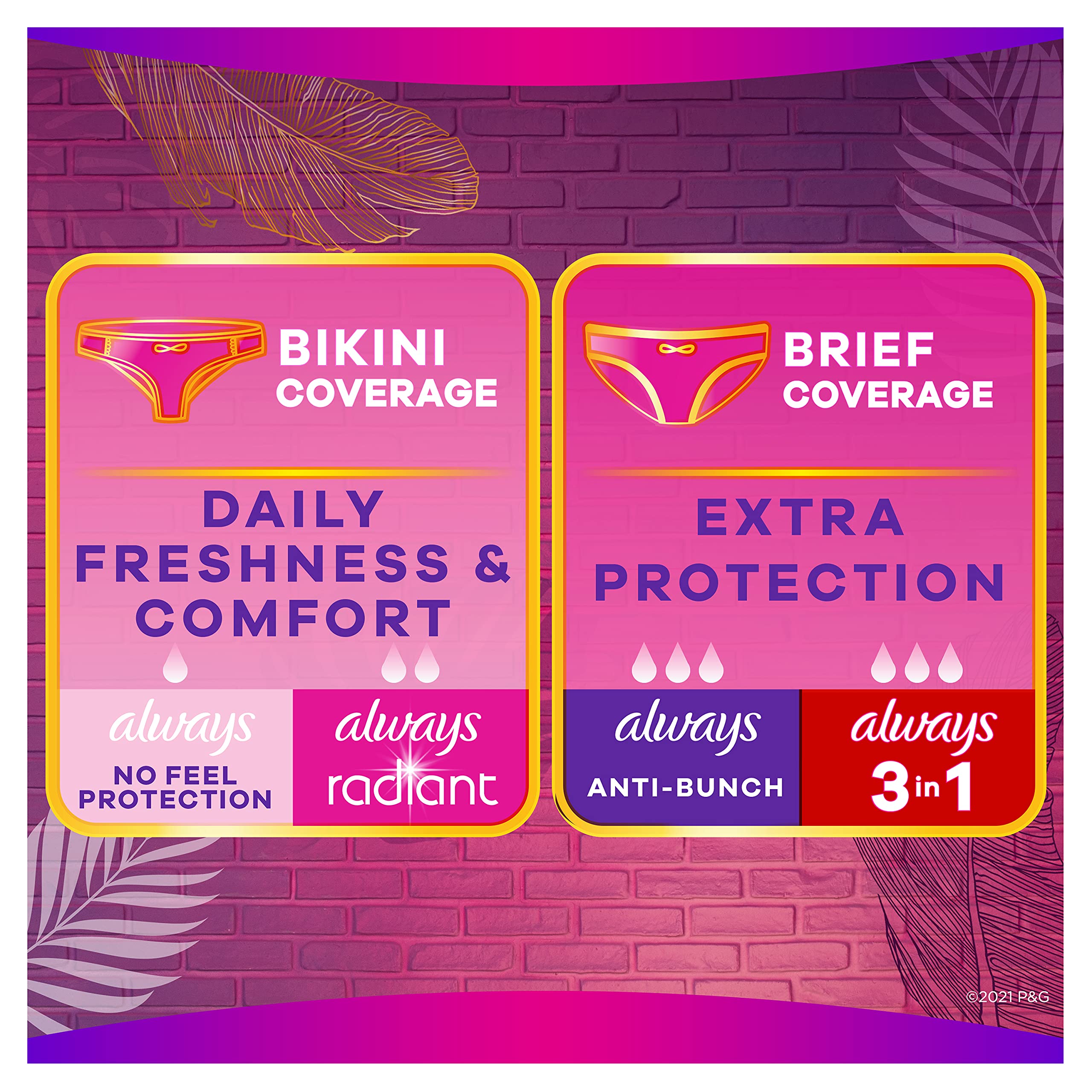 Always Radiant Daily Liners Long Absorbency, Up to 100% Odor-free, 92 Count Always uk supplements