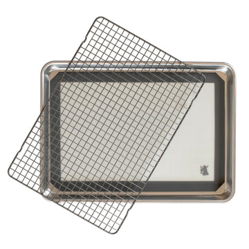Nordic Ware Naturals Half Sheet Pan, Deluxe Silicone Liner and Cooling Rack, Cookie or Roasting Bakers Set Nordic Ware uk supplements