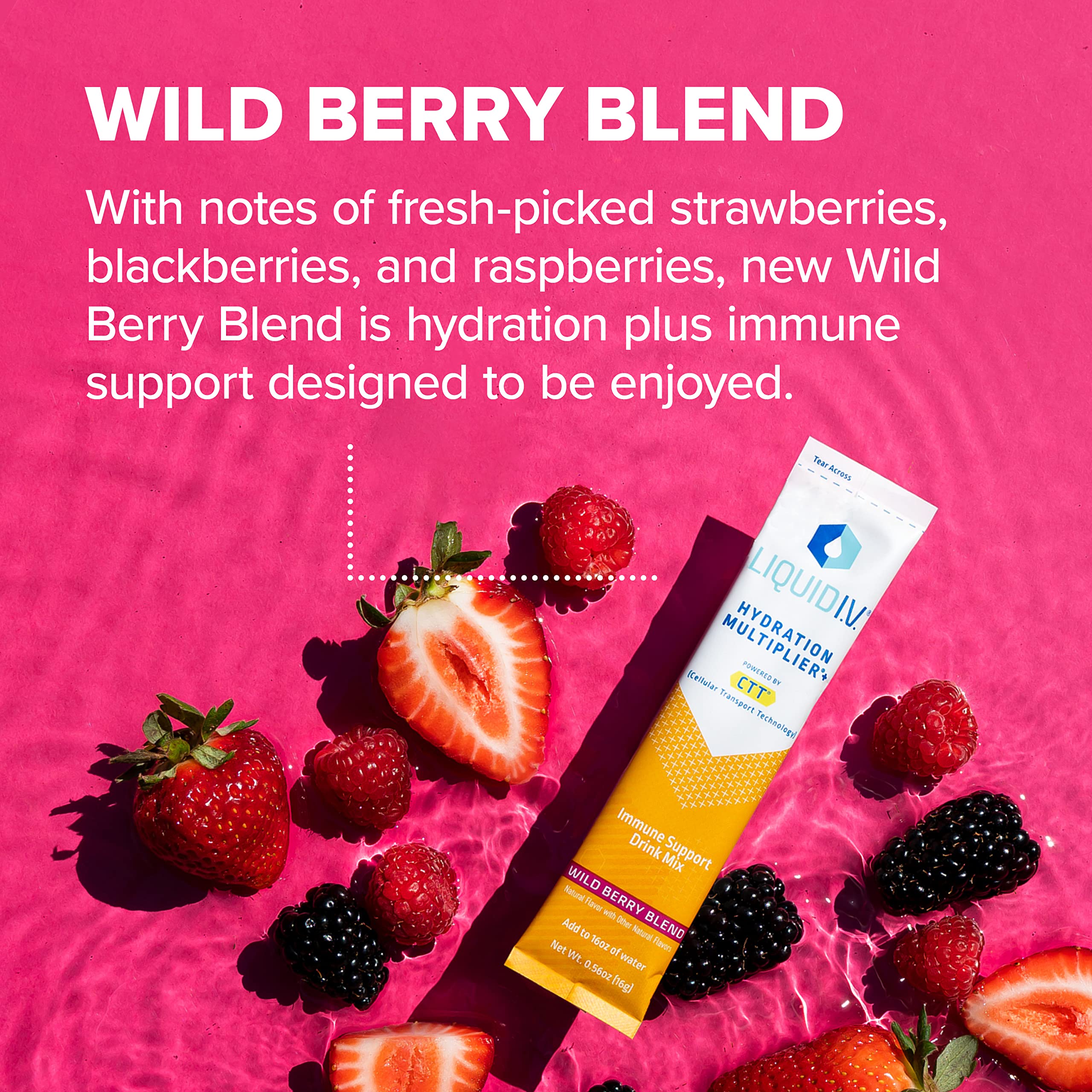 Liquid I.V. Hydration Multiplier + Immune Support -Wild Berry Blend - Hydration Powder Liquid I.V. uk supplements
