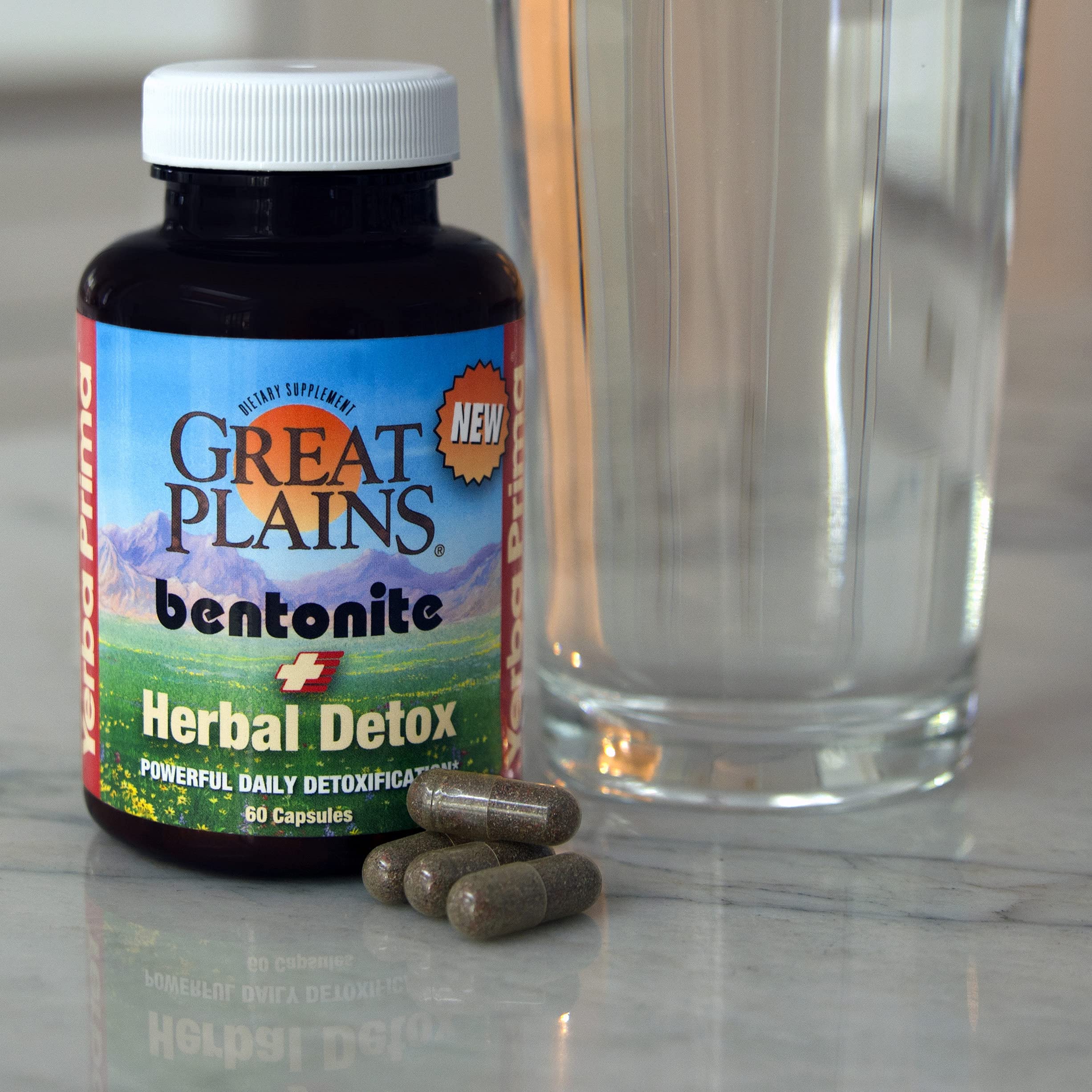 Yerba Prima Bentonite Clay Plus Herbal Detox - 60 Veggie Capsules - Natural Cleansing Supplement Yerba Prima uk supplements
