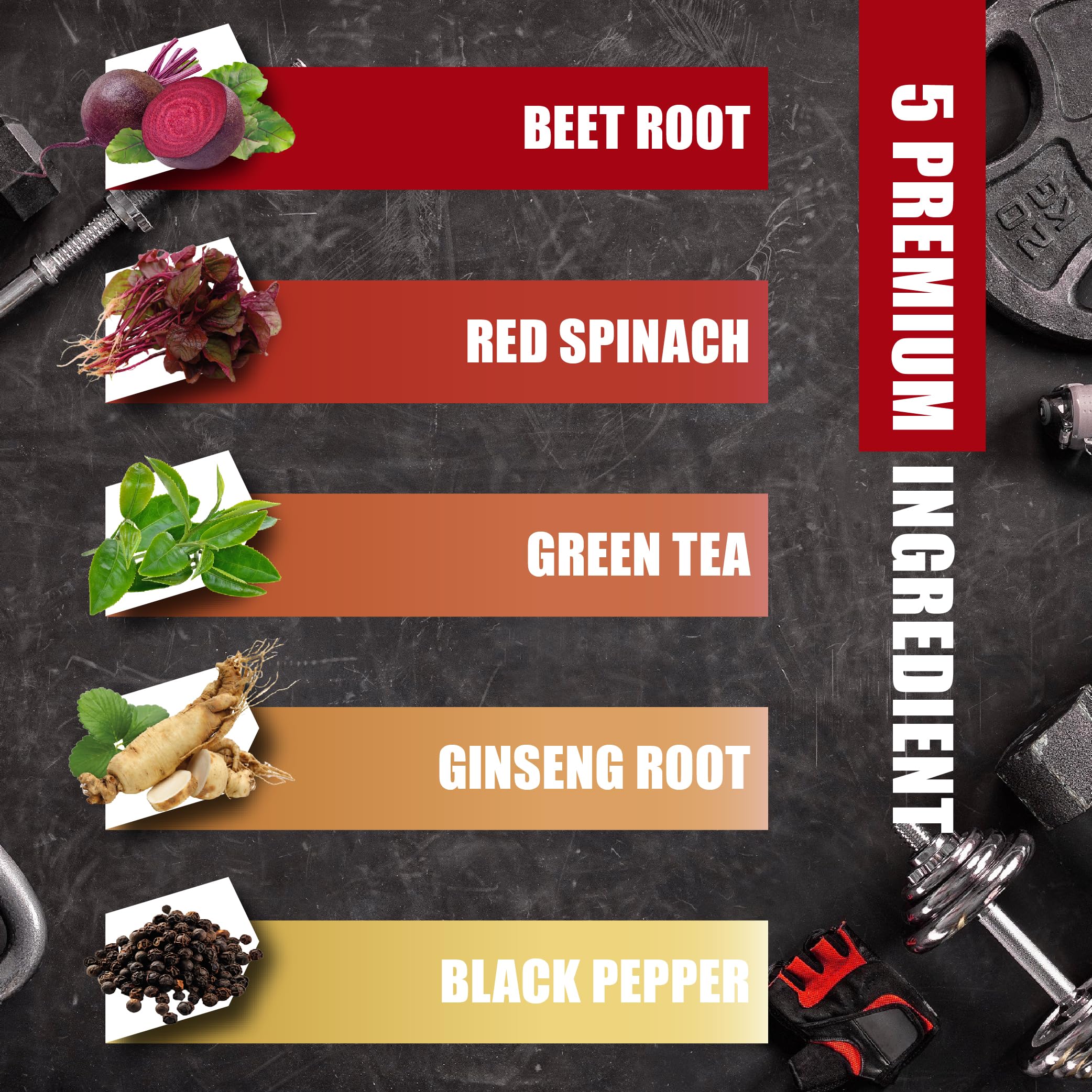 Beet Root Capsules - Green Tea, Red Spinach, Ginseng, Black Pepper - 90 Count - Supports Digestive, Immune System, Energy Levels - 3 Month Supply BMVINVOL uk supplements