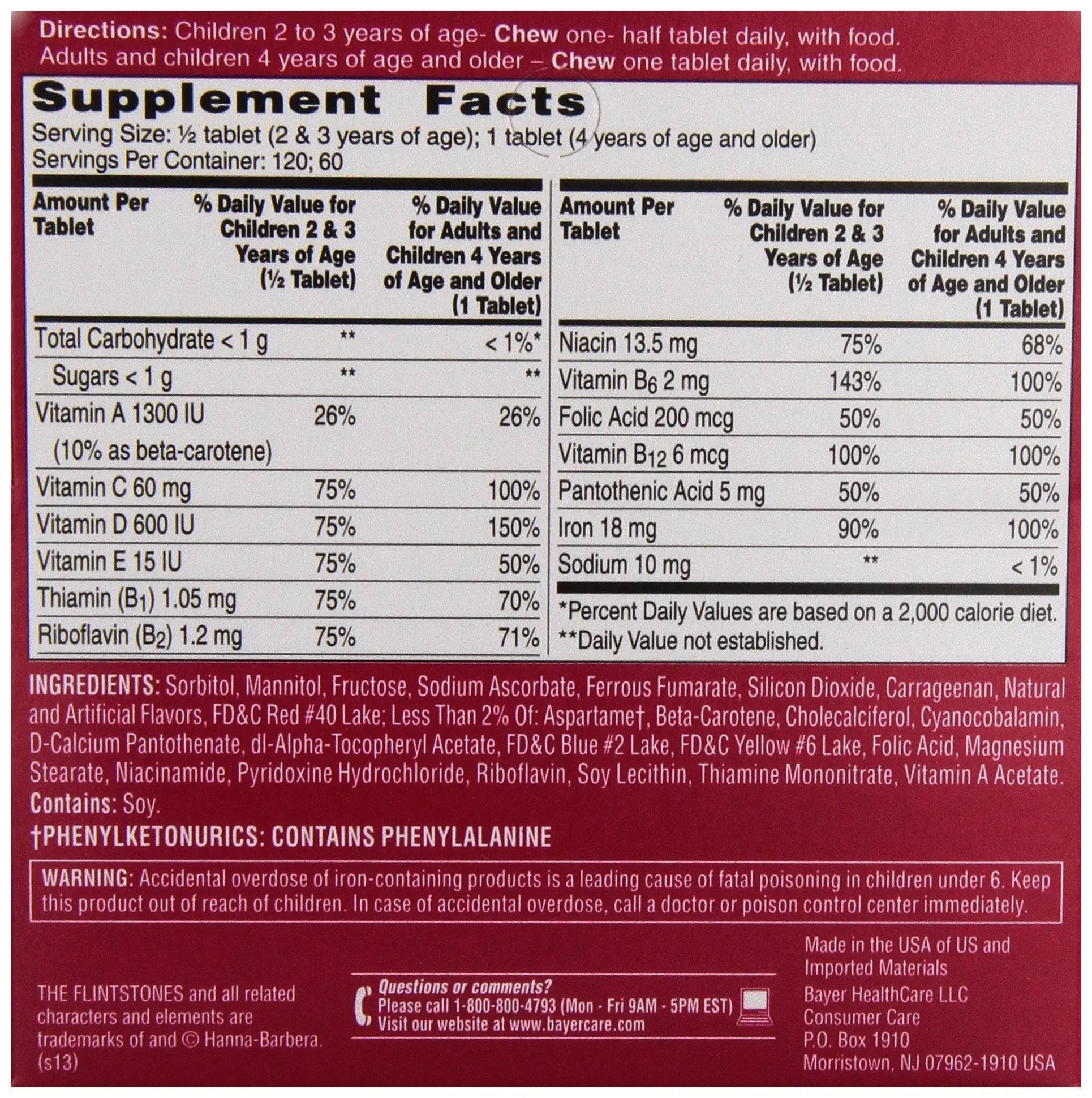 Flintstones Multi Vitamins With Iron, 60 ct Flintstones Vitamins uk supplements