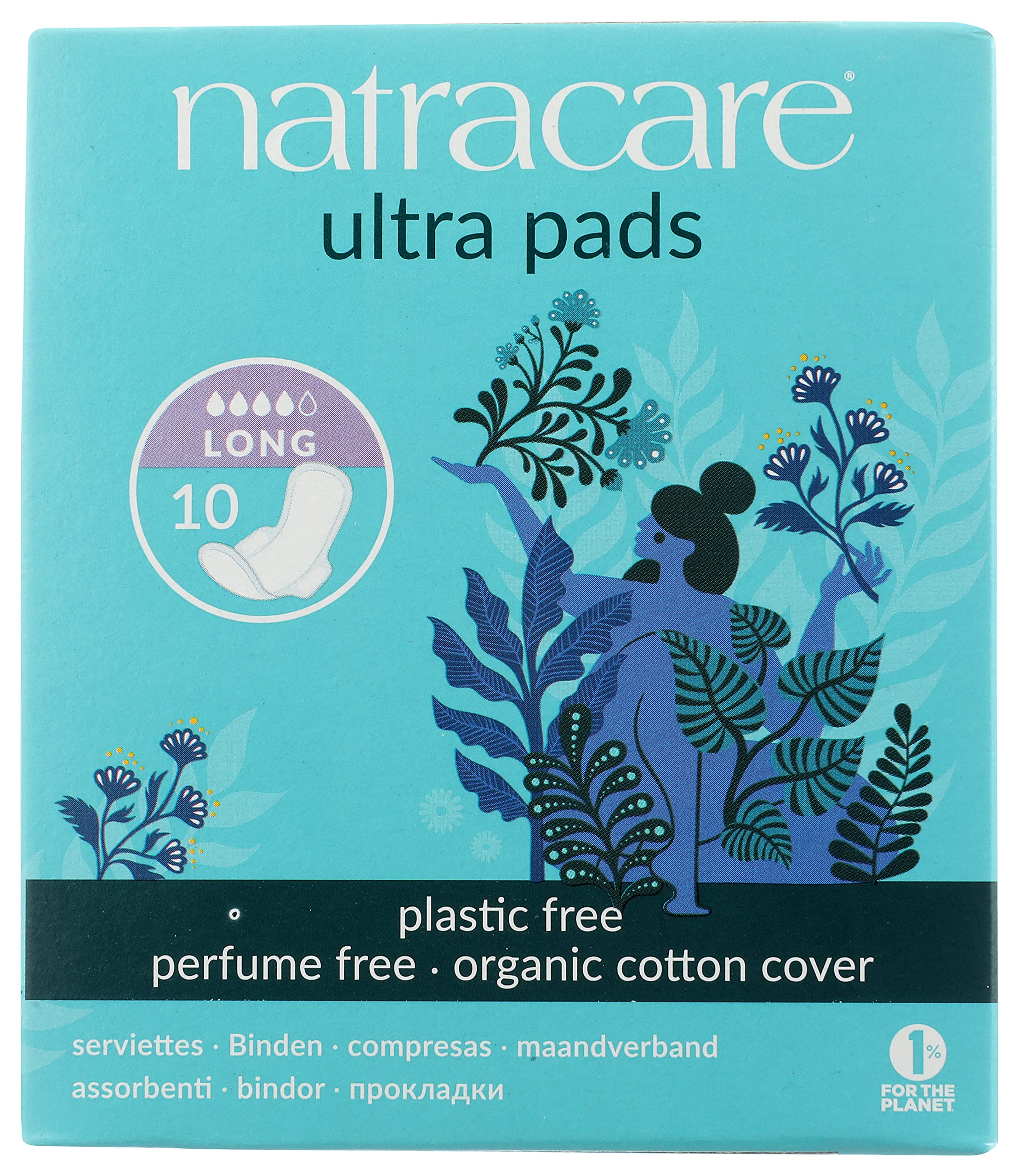 Natracare Slim Fitting Ultra Pads with Wings, Long, Made with Certified Organic Cotton NATRACARE uk supplements