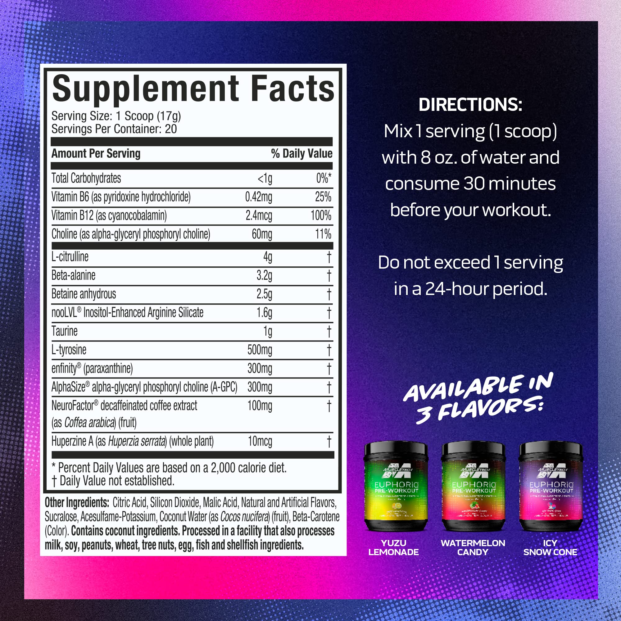 Pre Workout Powder MuscleTech EuphoriQ PreWorkout Smart Pre Workout Powder MuscleTech uk supplements