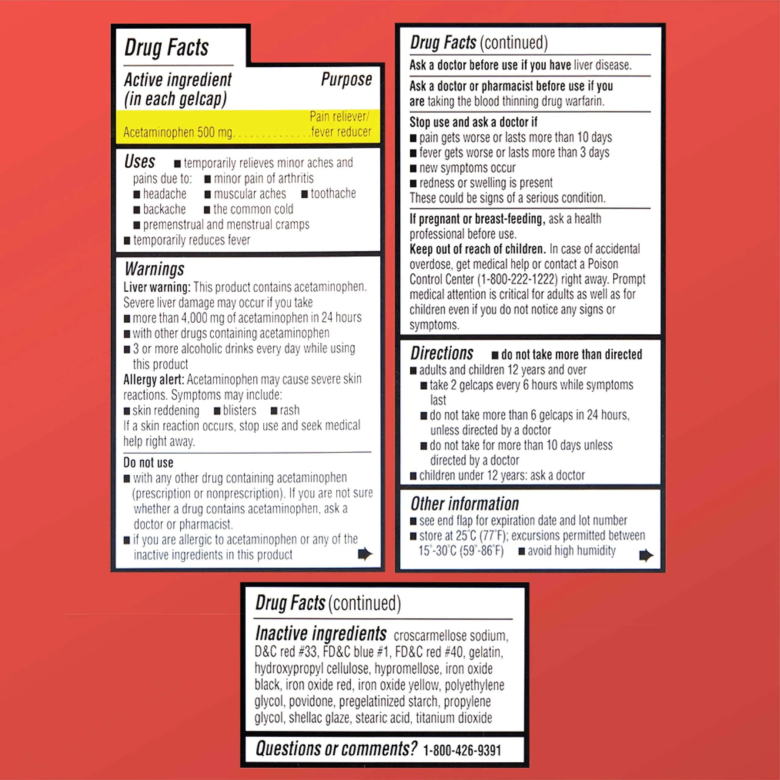 Quality Choice, Extra Strength, Non Aspirin Pain Relief, Acetaminophen 500 MG, Pain Reliever & Fever Reducer, Rapid Release Gelcaps, 50 Count Package Quality Choice uk supplements