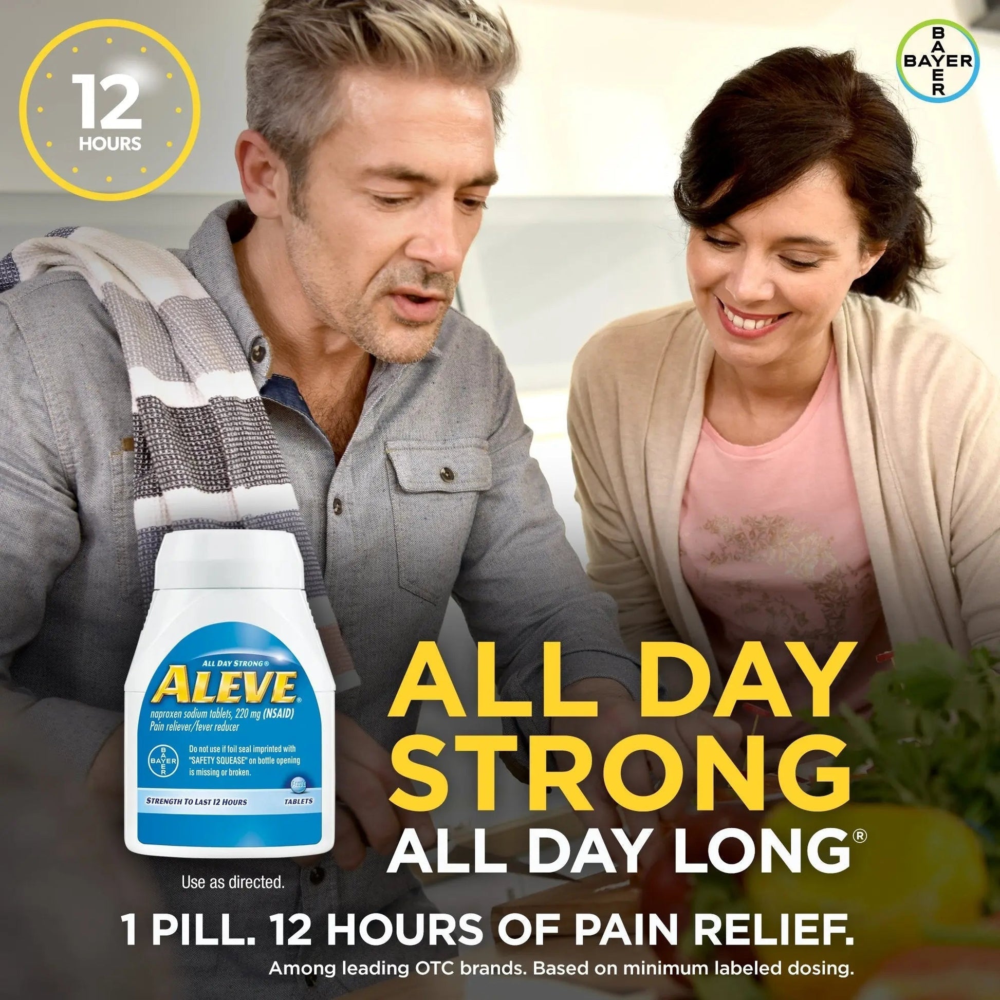 Aleve Tablets with Naproxen Sodium, 220mg (NSAID) Pain Reliever/Fever Reducer, 24 Count, Blue Aleve uk supplements