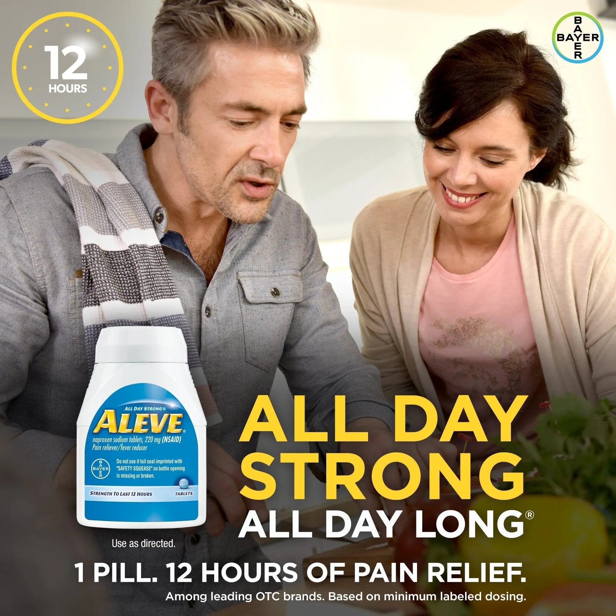 Aleve Tablets with Naproxen Sodium, 220mg (NSAID) Pain Reliever/Fever Reducer, 24 Count, Blue Aleve uk supplements