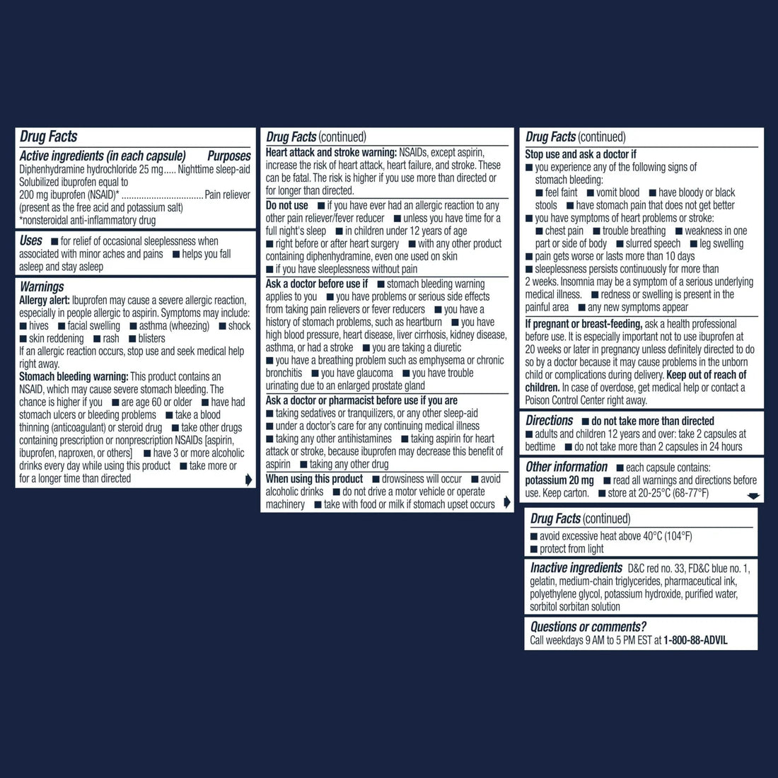 Advil PM Liqui-Gels Minis, 80 Liquid Filled Capsules Advil uk supplements
