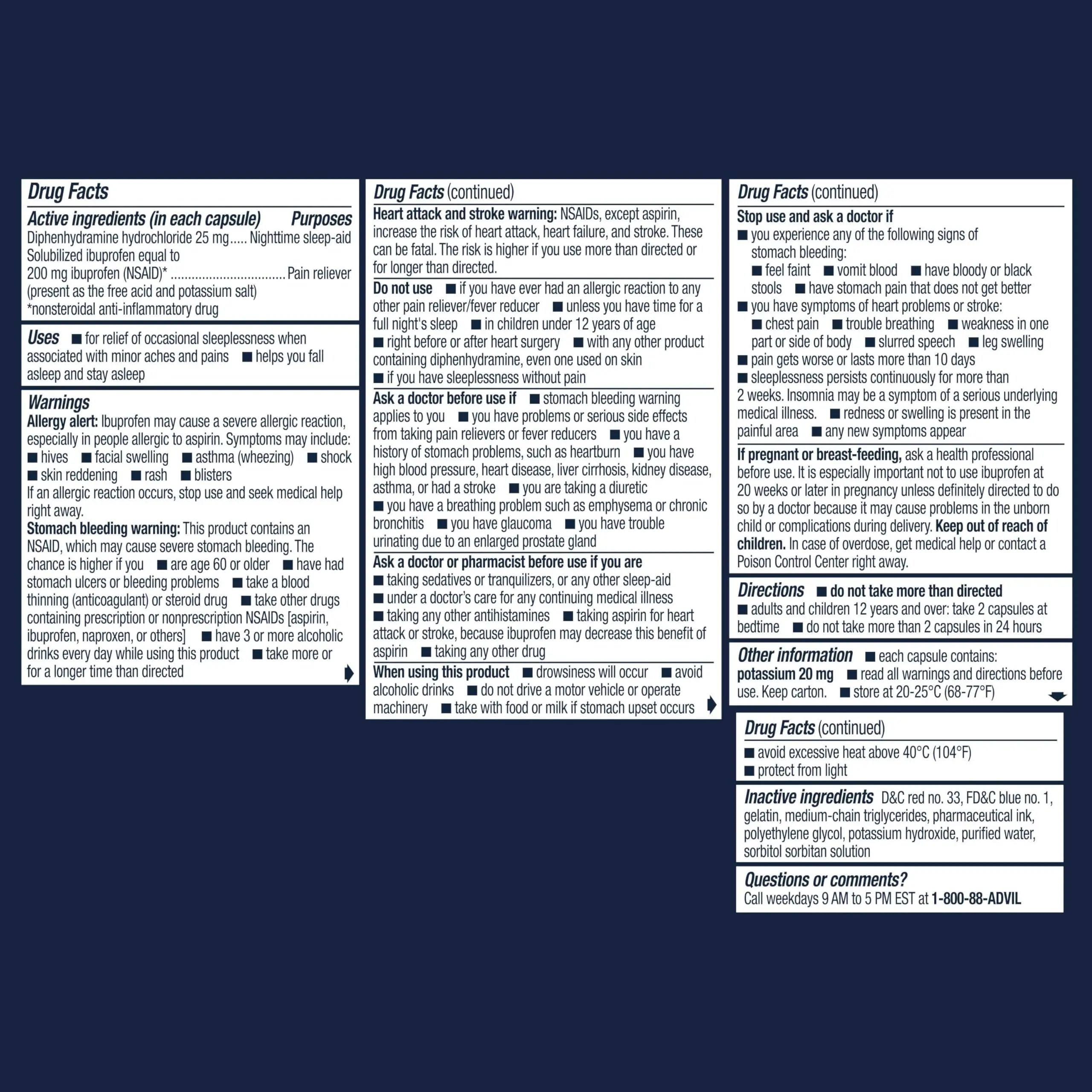 Advil PM Liqui-Gels Minis, 80 Liquid Filled Capsules Advil uk supplements