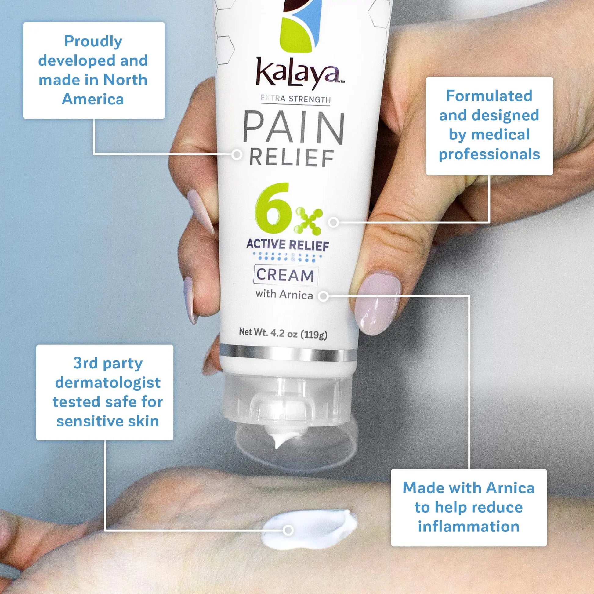 Kalaya 6X Pain Relief Arnica Cream with Massager and 6X Extra Strength Pain Relief Cream Kalaya Naturals uk supplements