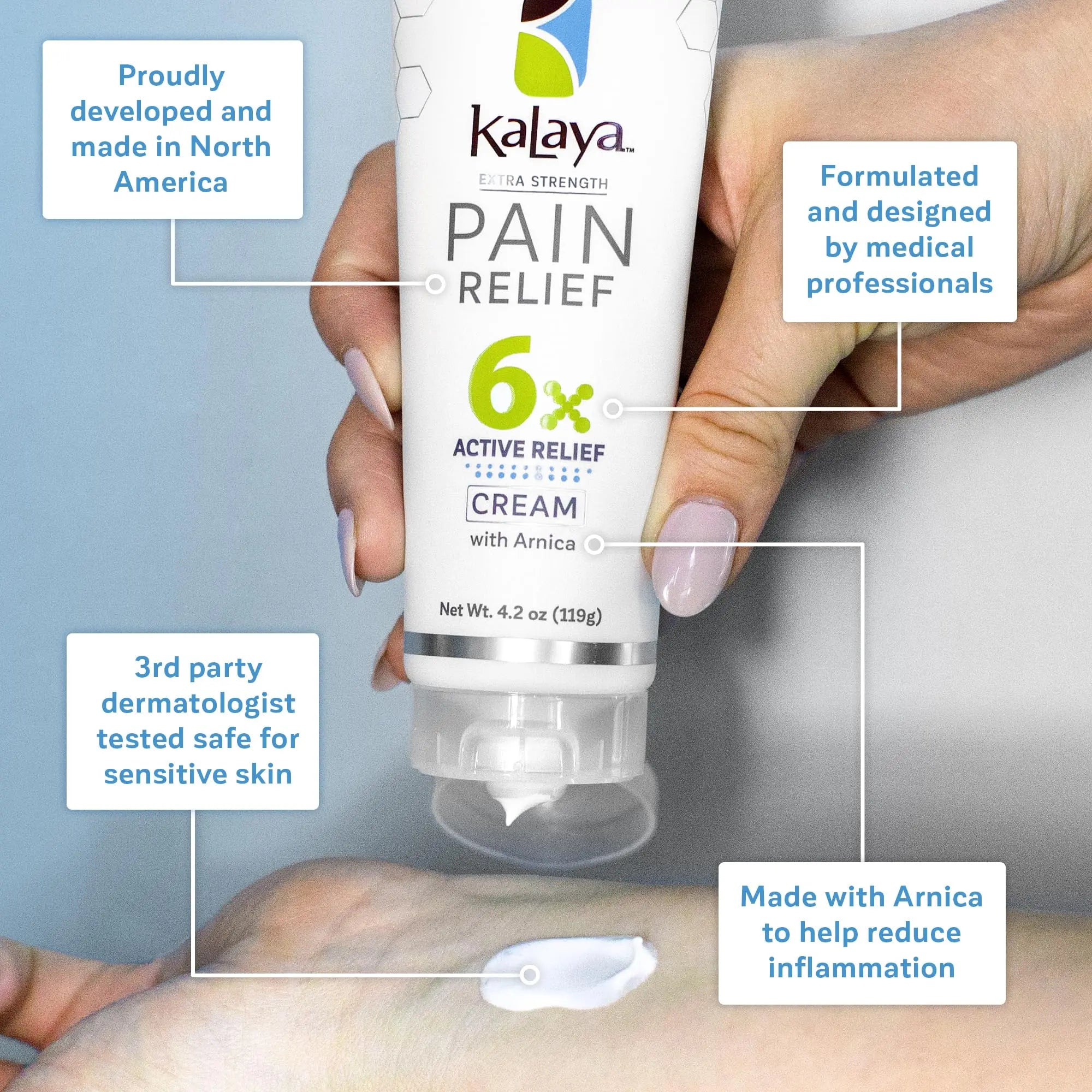 Kalaya 6X Pain Relief Arnica Cream with Massager and 6X Extra Strength Pain Relief Cream Kalaya Naturals uk supplements