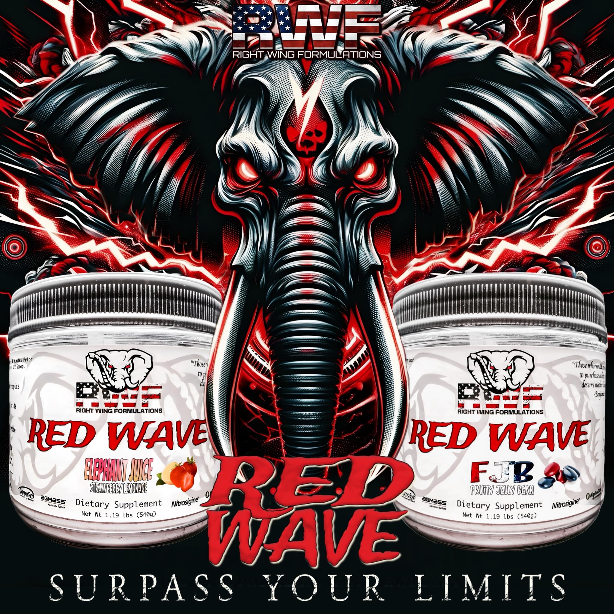 Red Wave Pre Workout Powder With Creatine, Perfect For Men And Women Right Wing Formulations uk supplements