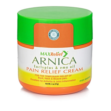 MaxRelief Arnica Montana Pain Cream - Advanced Formula for Deep Relief - Soothe Knee, Joint & Muscle Pain - Reduce Swelling, Joint Inflammation Fibromyalgia & Plantar Fasciitis Relief - Emu Oil 2oz MaxRelief uk supplements