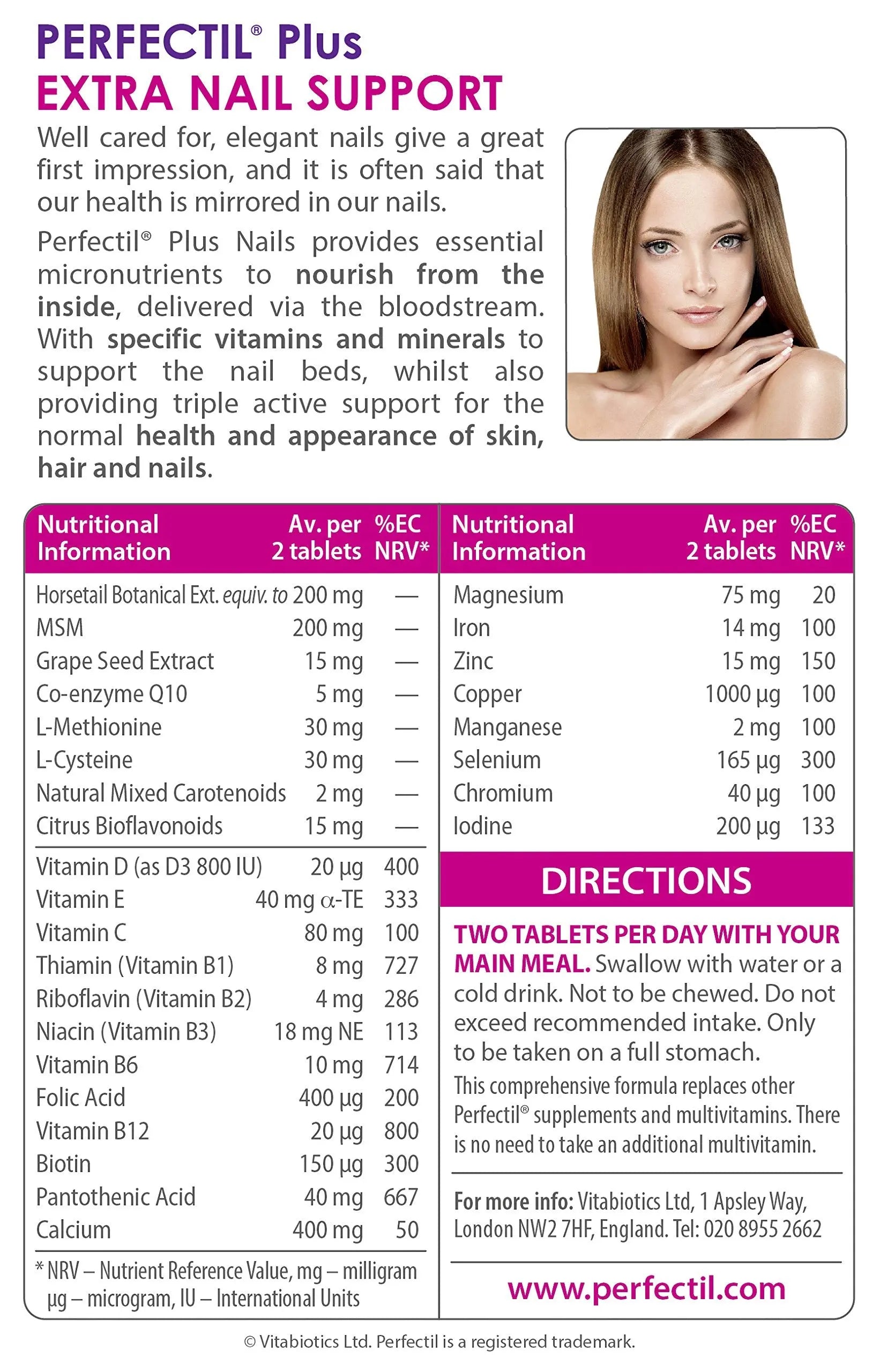 Vitabiotics - Perfectil - Plus Nails Extra Support - 60 Tablets Perfectil uk supplements