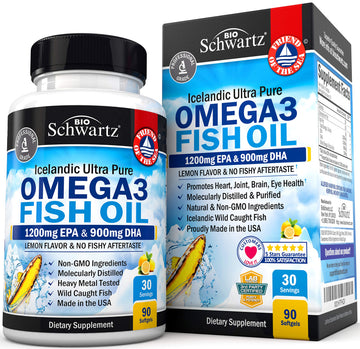 Omega 3 Fish Oil Supplement - 1200mg EPA and 900mg DHA Fatty Acid Per Serving BioSchwartz uk supplements