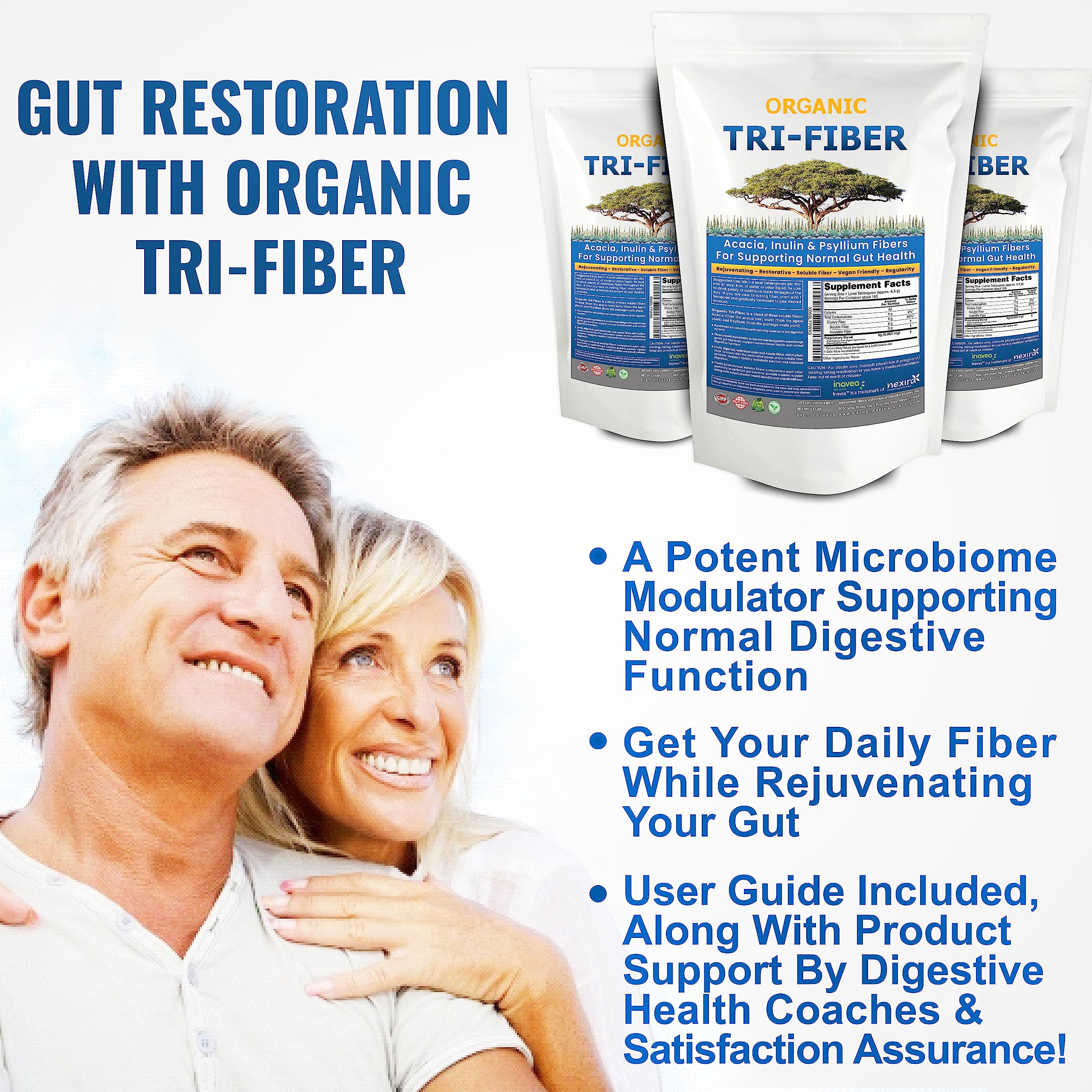 Kidney Restore Tri-Fiber Organic Soluble Fiber Powder, Unflavored High Fiber 3-in-1 Kidney Restore uk supplements