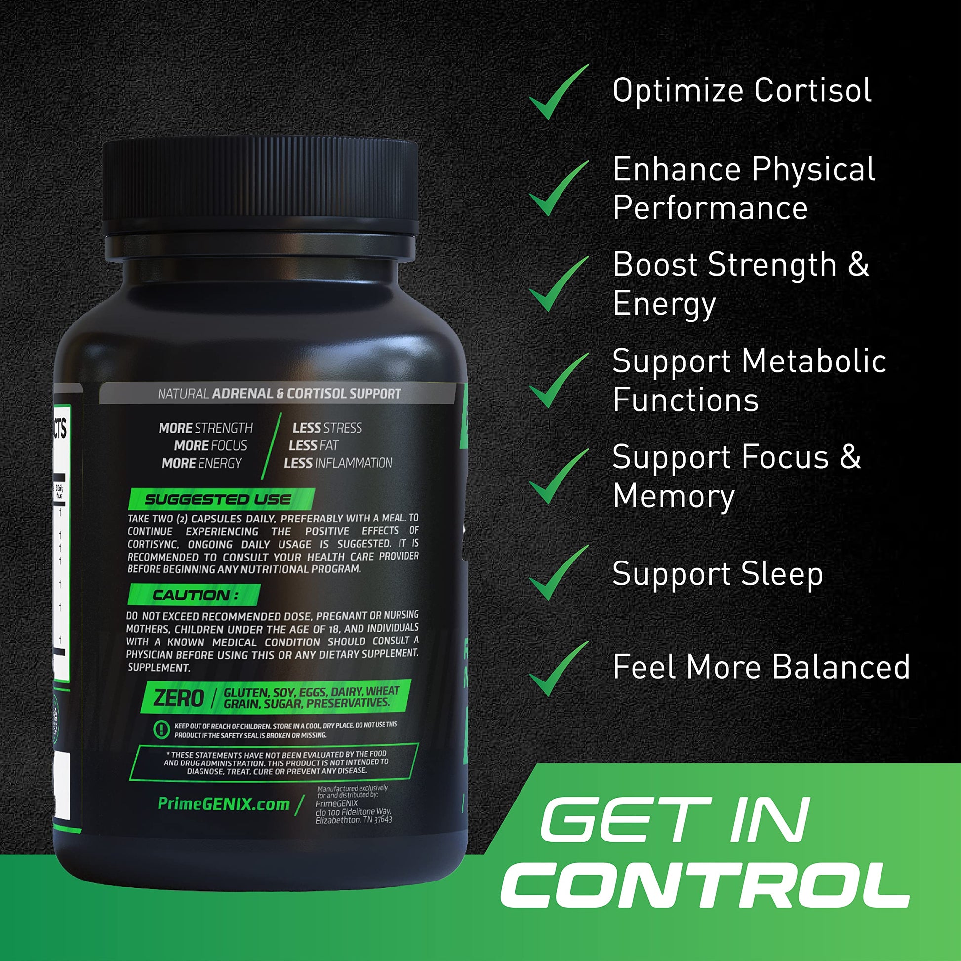 PrimeGENIX CortiSync | Reduce Cortisol | Increase Energy | Improve Focus | Organic PrimeGENIX uk supplements