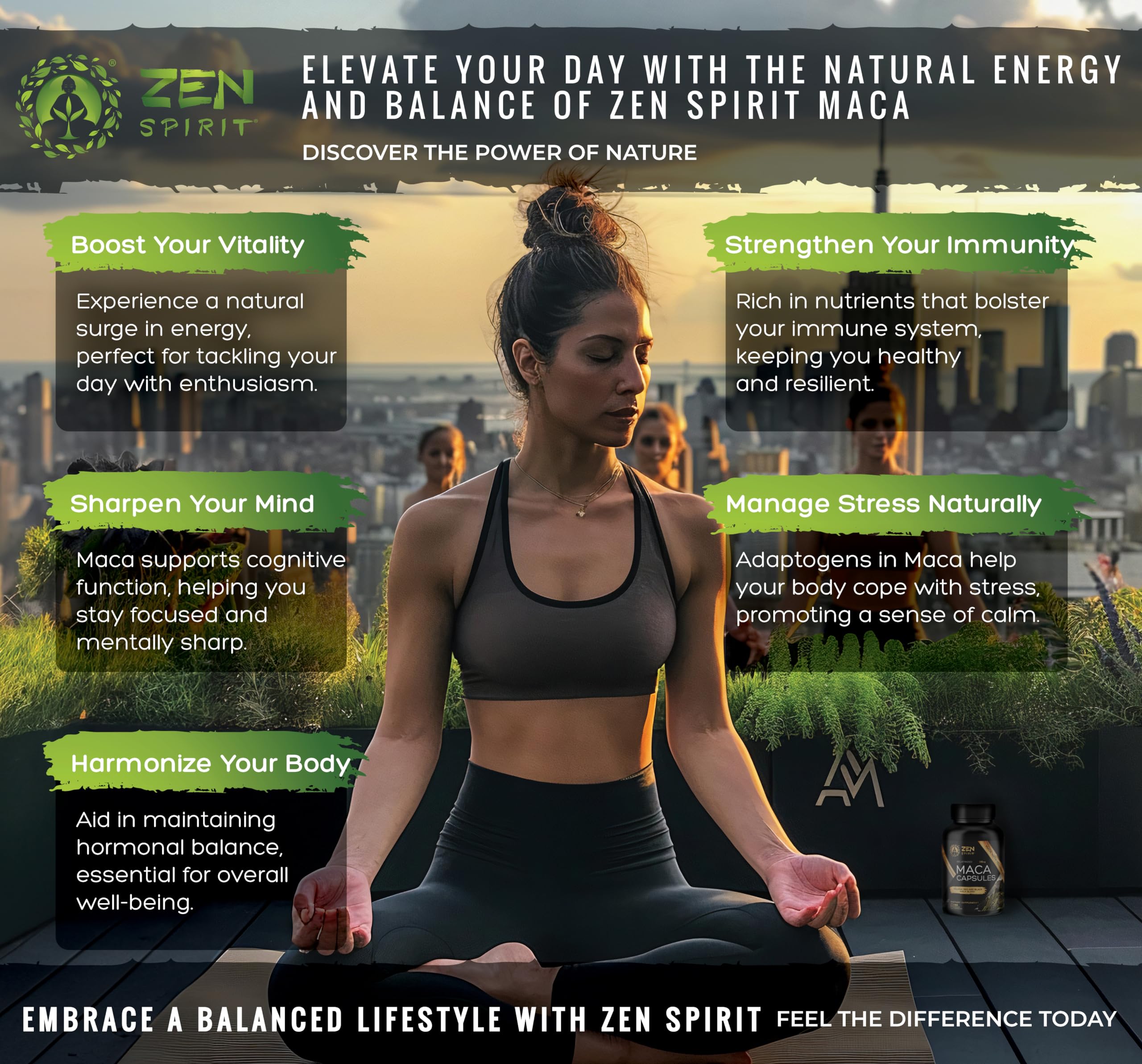Zen Spirit Maca Root Powder Organic - Peruvian Root Premium Grade Superfood (Raw) - USDA & Vegan Certified - 1 Bag (8oz)
