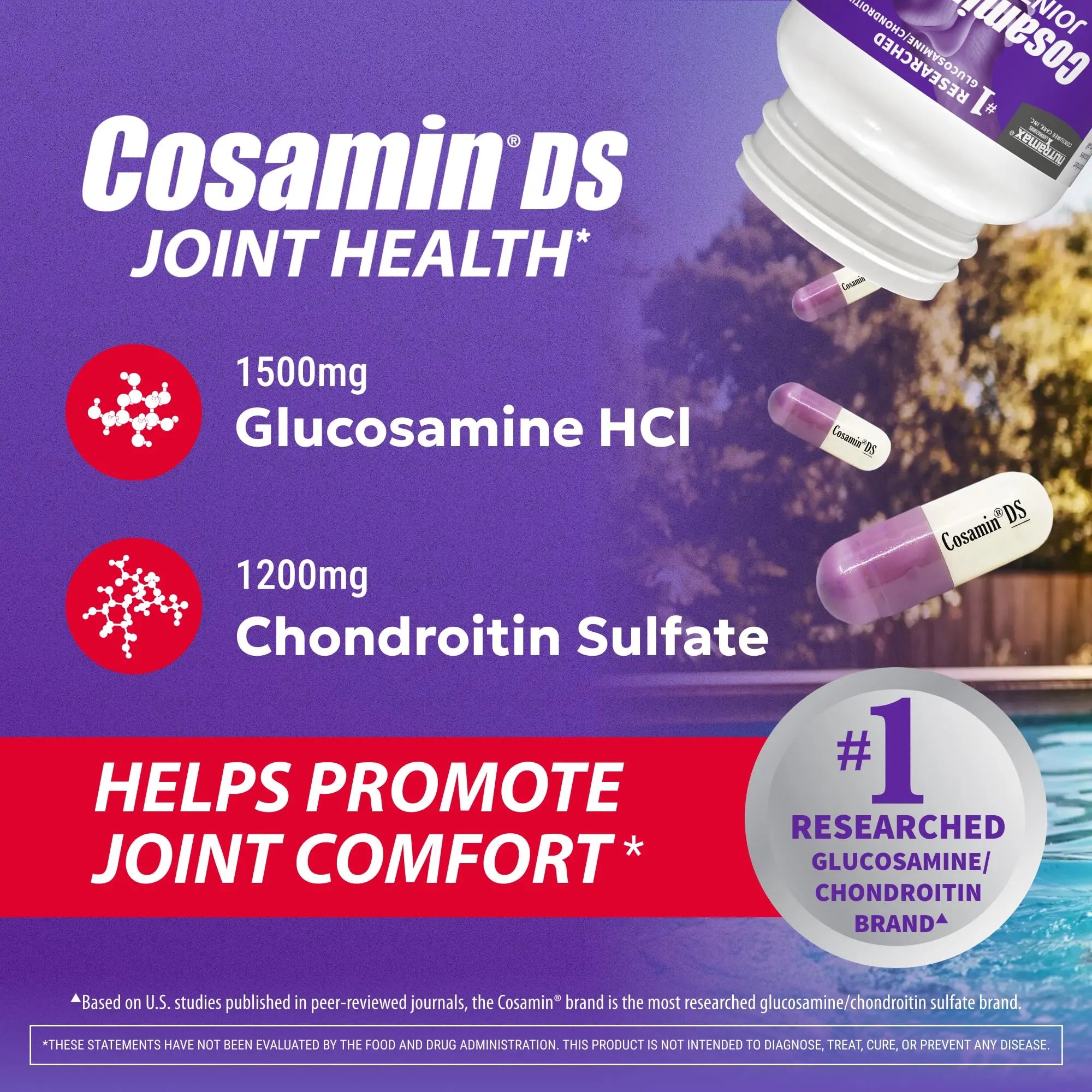 Nutramax Laboratories Cosamin® DS Joint Health Supplement with Glucosamine & Chondroitin for Adult Men & Women, Joint Supplement, 180 Capsules Nutramax Laboratories uk supplements