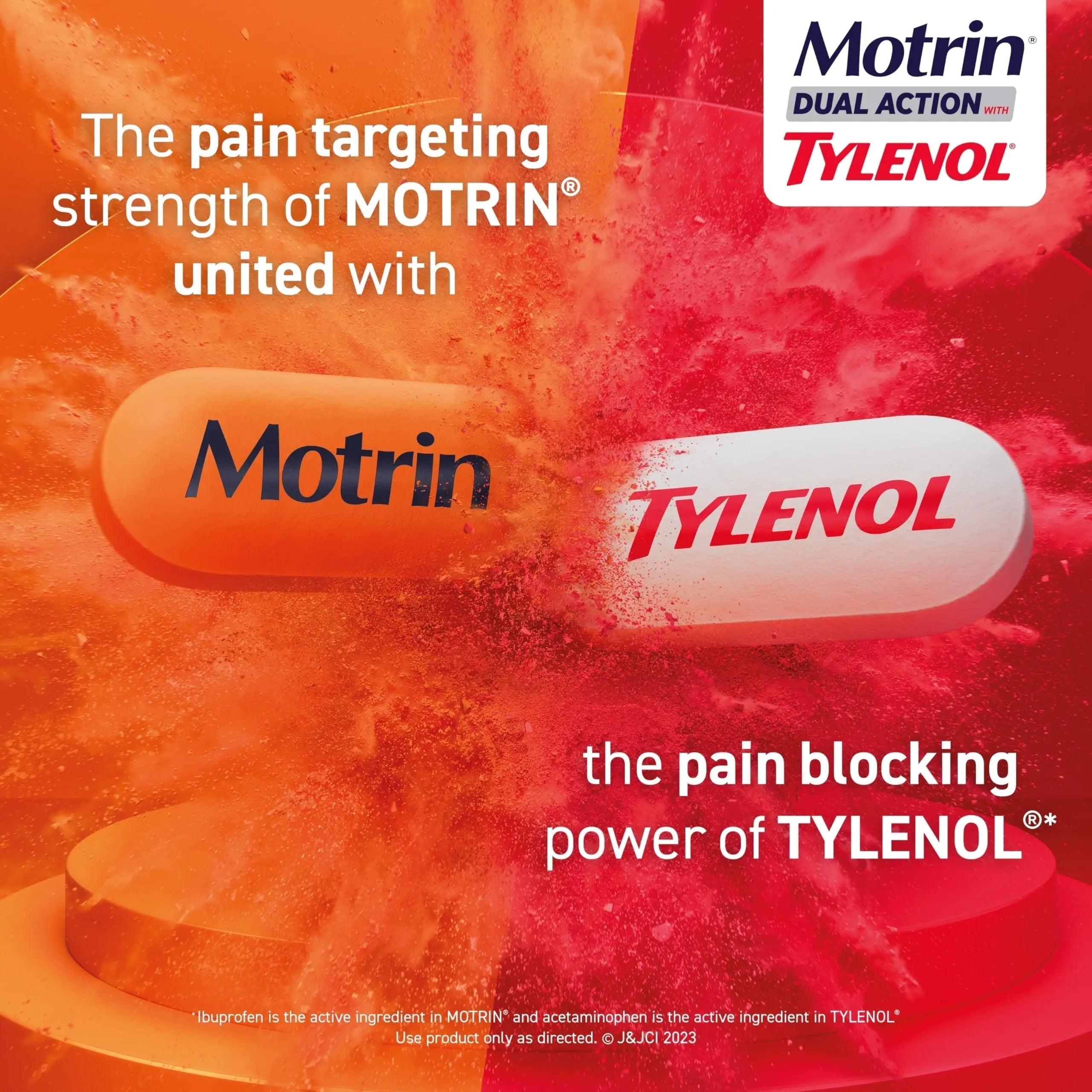 Motrin Dual Action with Tylenol, Ibuprofen & Acetaminophen Fast-Acting Dual Action Pain Reliever for Minor Aches & Pains, Ibuprofen (NSAID) 125 mg & Acetaminophen 250 mg, 120 ct Motrin uk supplements