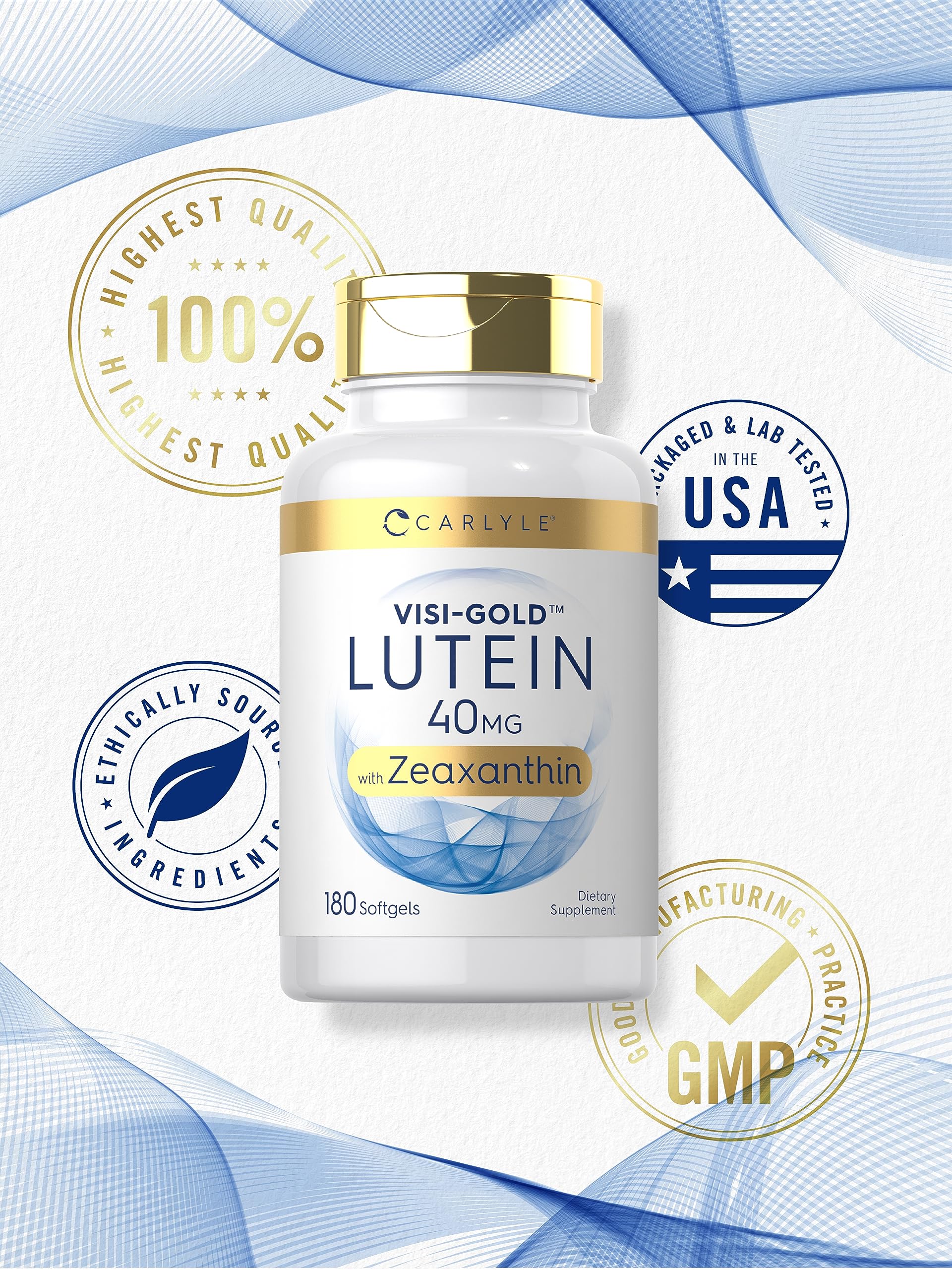 Carlyle Lutein and Zeaxanthin 40 mg | 180 Softgels | Eye Health Vitamins Carlyle uk supplements
