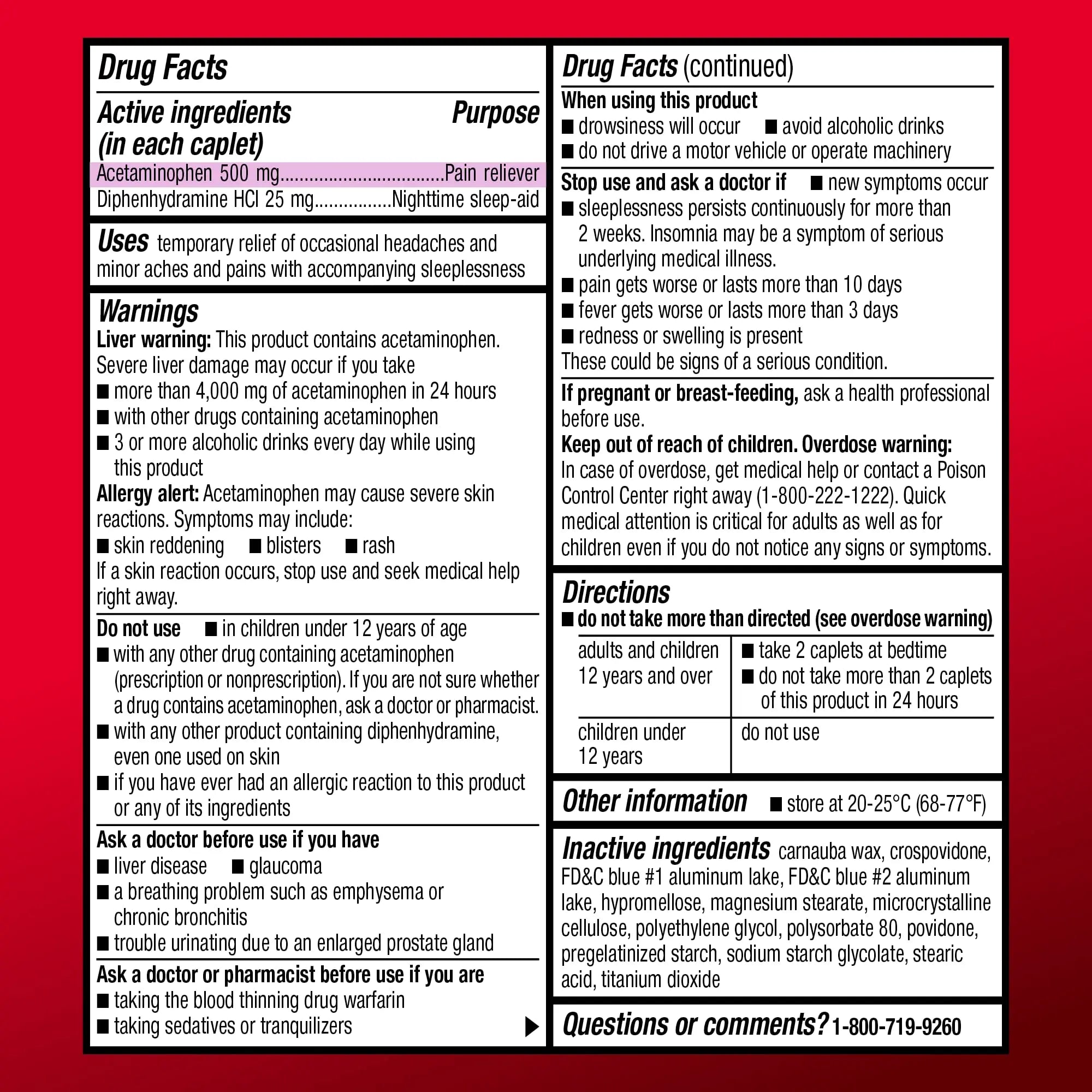 Amazon Basic Care Acetaminophen PM, Pain Reliever Plus Nighttime Sleep Aid, Blue, 100 Count Amazon Basic Care uk supplements
