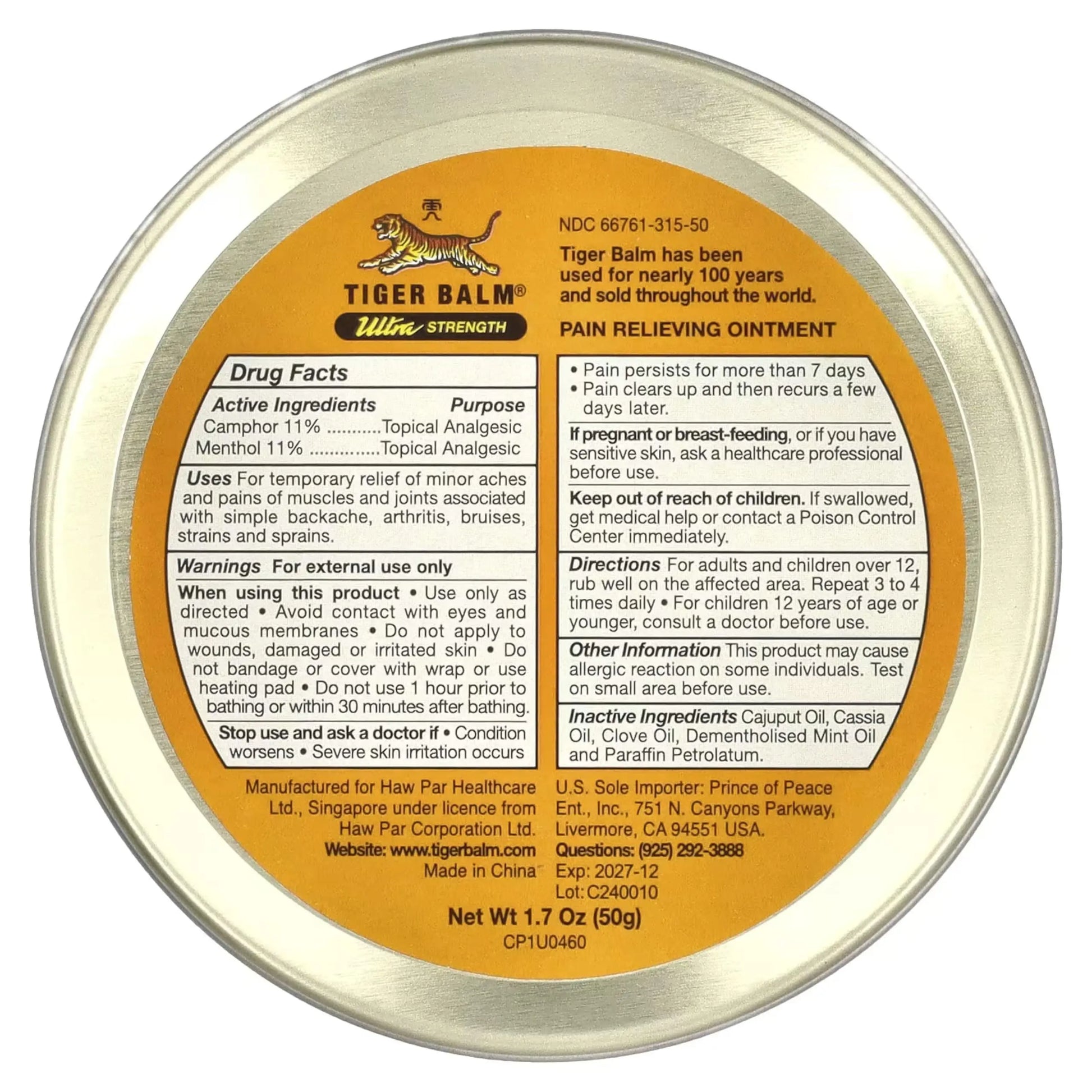Tiger Balm Sport Rub Pain Relieving Ointment, Ultra Strength 1.70 oz (Pack of 5) Tiger Balm uk supplements