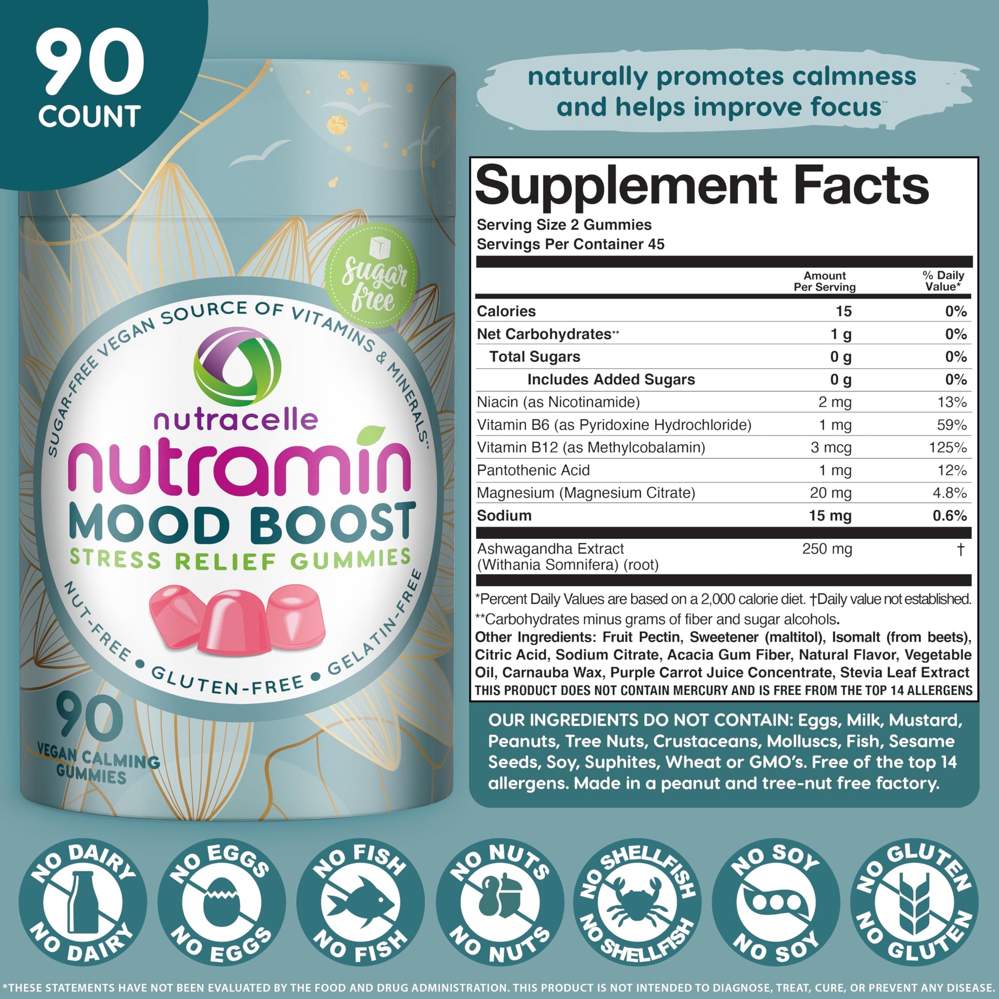 Nutracelle NUTRAMIN Mood Boost Multivitamin Gummy - Delicious & Yummy Anti-Stress Nutracelle uk supplements