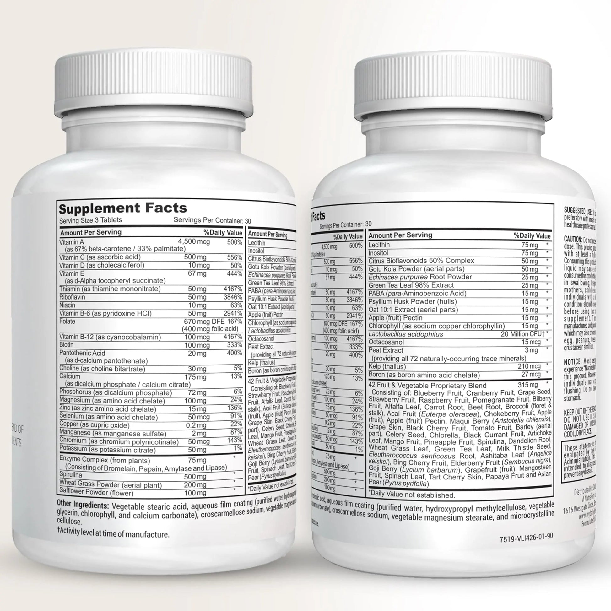 Fruit and Veggies Supplement - Multi Vitamins for Adults w/ Vitamins A, B Complex, D, E, Zinc, Biotin, Calcium - Fruit Vegetable Supplements for Energy & Immunity Support Daily Defense uk supplements