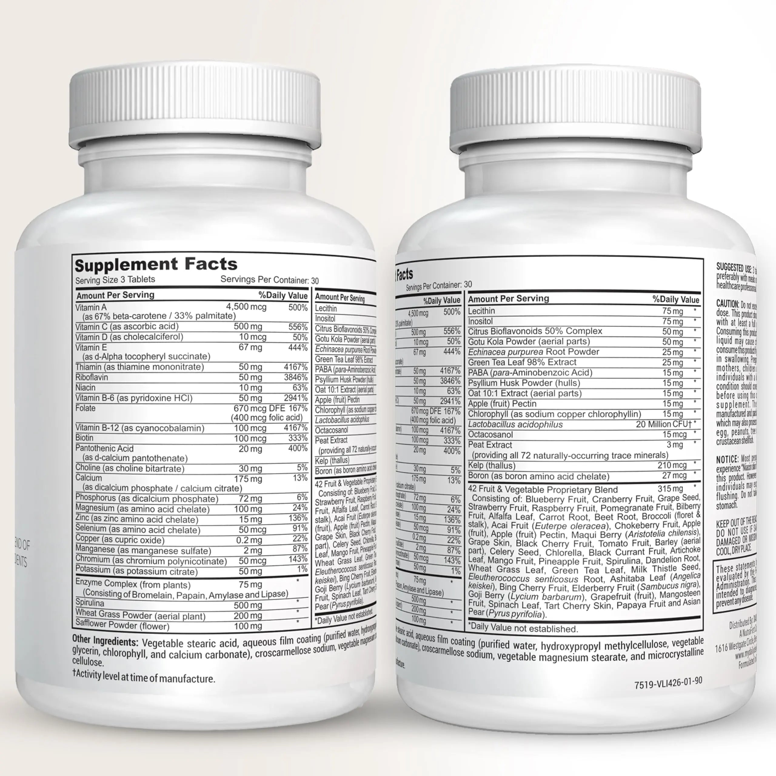 Fruit and Veggies Supplement - Multi Vitamins for Adults w/ Vitamins A, B Complex, D, E, Zinc, Biotin, Calcium - Fruit Vegetable Supplements for Energy & Immunity Support Daily Defense uk supplements