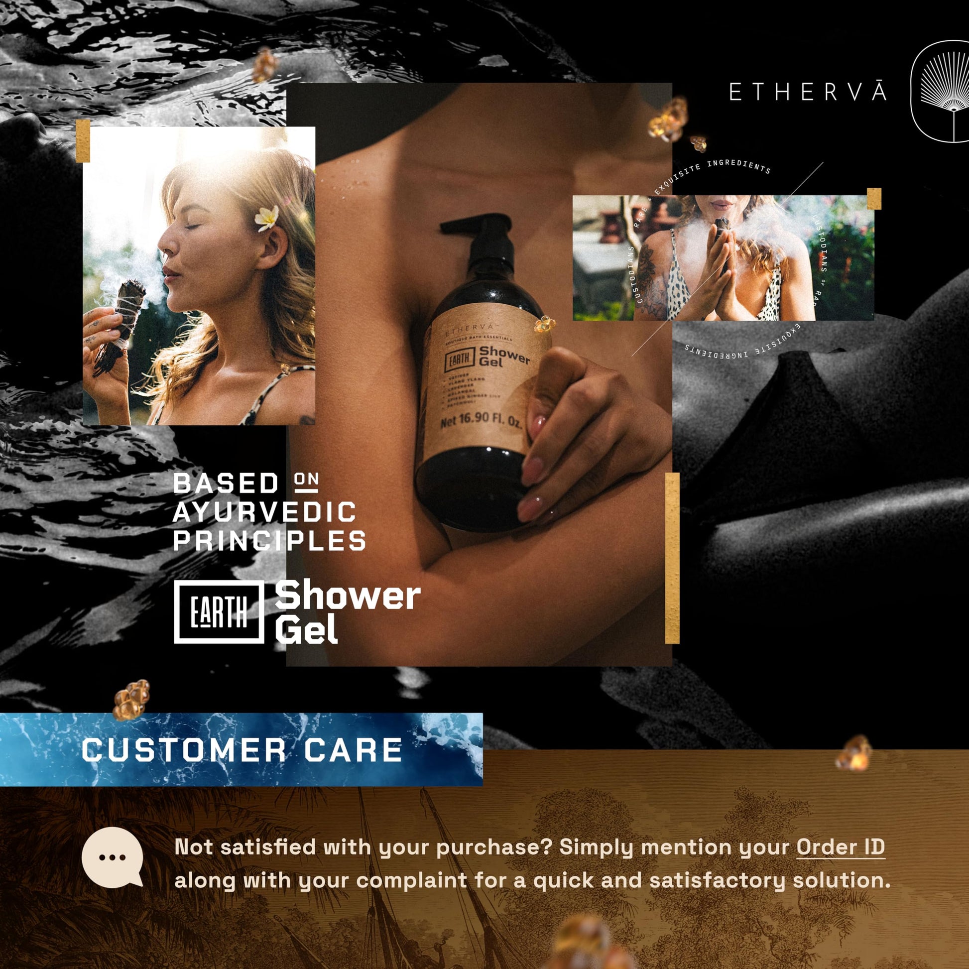 ETHERVA EARTH Body Wash for Men & Women | Patchouli, Vetiver, Incense, Virgin Coconut Oil ETHERVA uk supplements