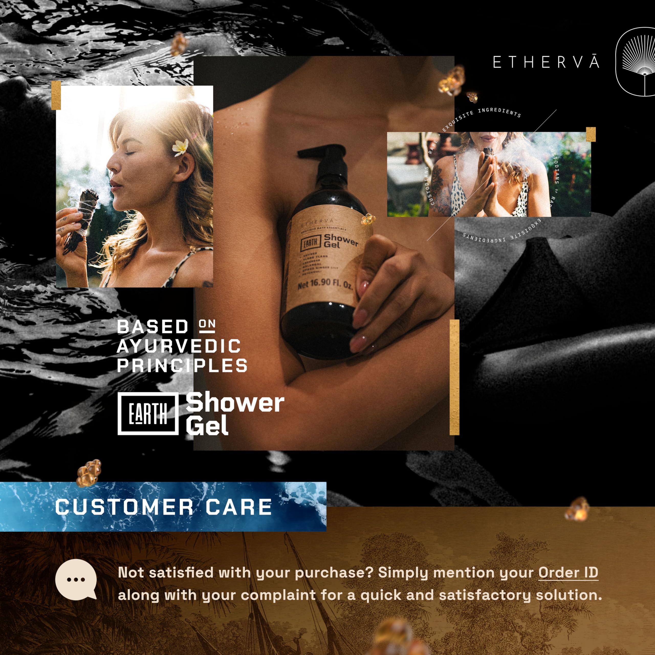 ETHERVA EARTH Body Wash for Men & Women | Patchouli, Vetiver, Incense, Virgin Coconut Oil ETHERVA uk supplements