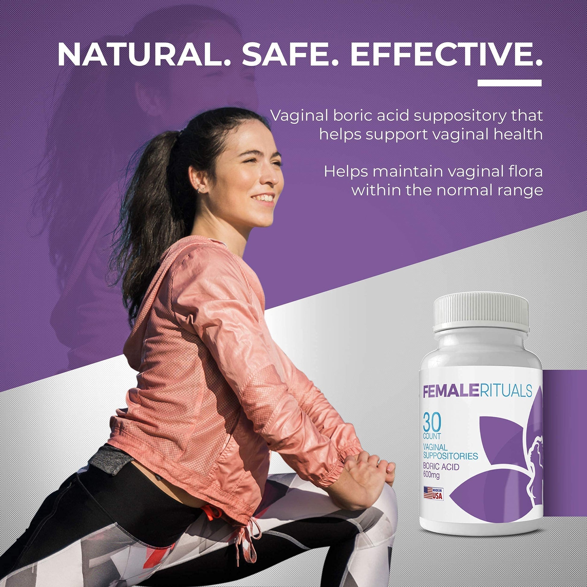 FEMALE RITUALS - Vaginal Moisturizer Boric Acid Suppositories for PH Balance - Bad Odors FEMALE RITUALS uk supplements