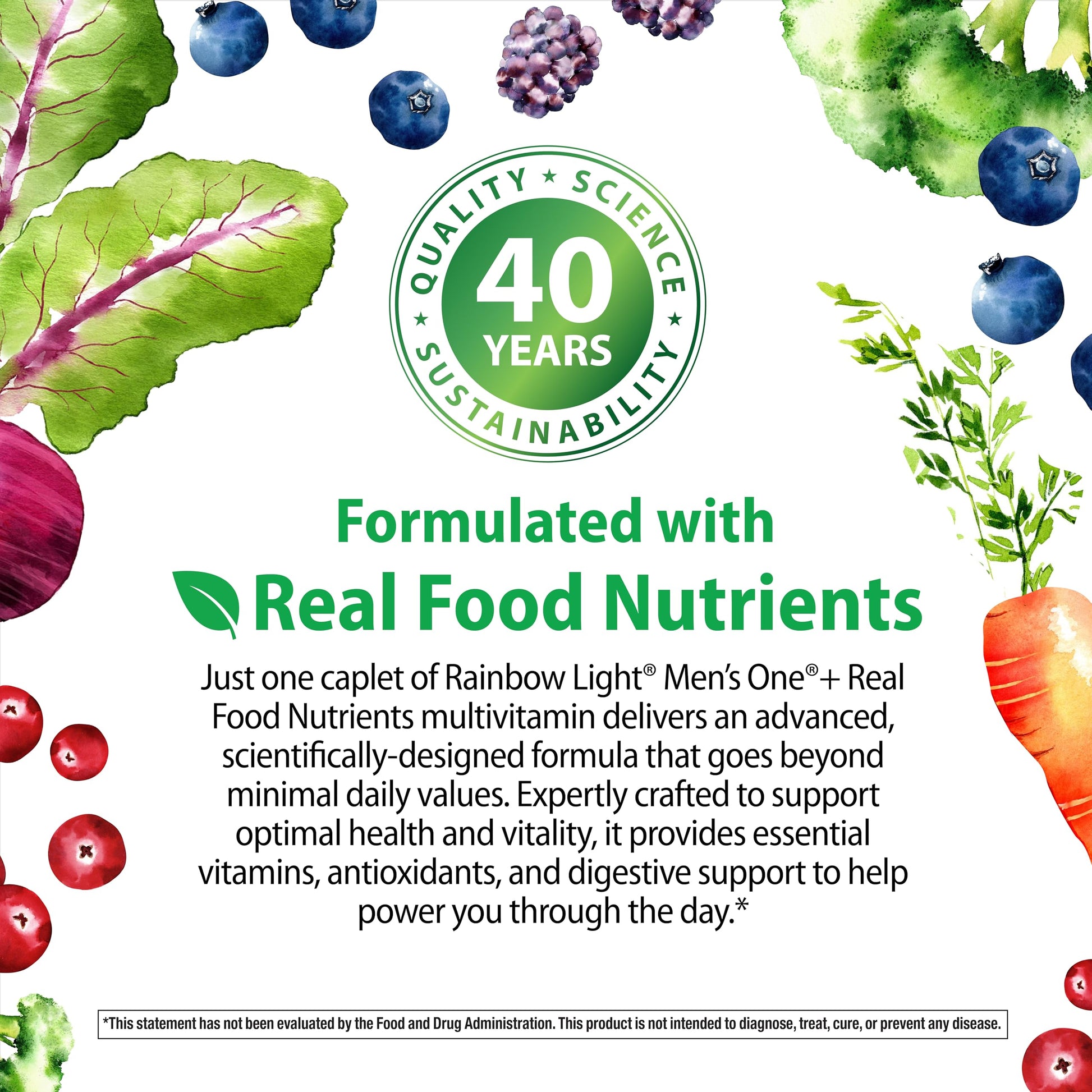 Rainbow Light Mens Multivitamin One + | 30 Caplets | Real Food Nutrients, Digestive Enzymes & Probiotics Rainbow Light uk supplements