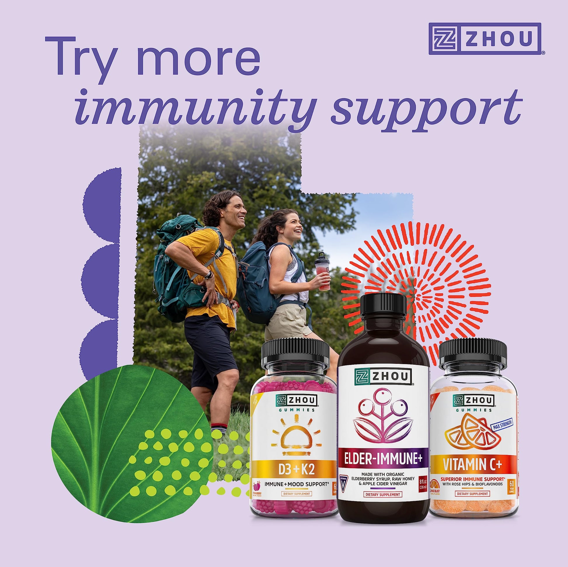 Zhou Nutrition Elder-Mune Sambucus Elderberry Gummies with Zinc and Vitamin C Zhou Nutrition uk supplements