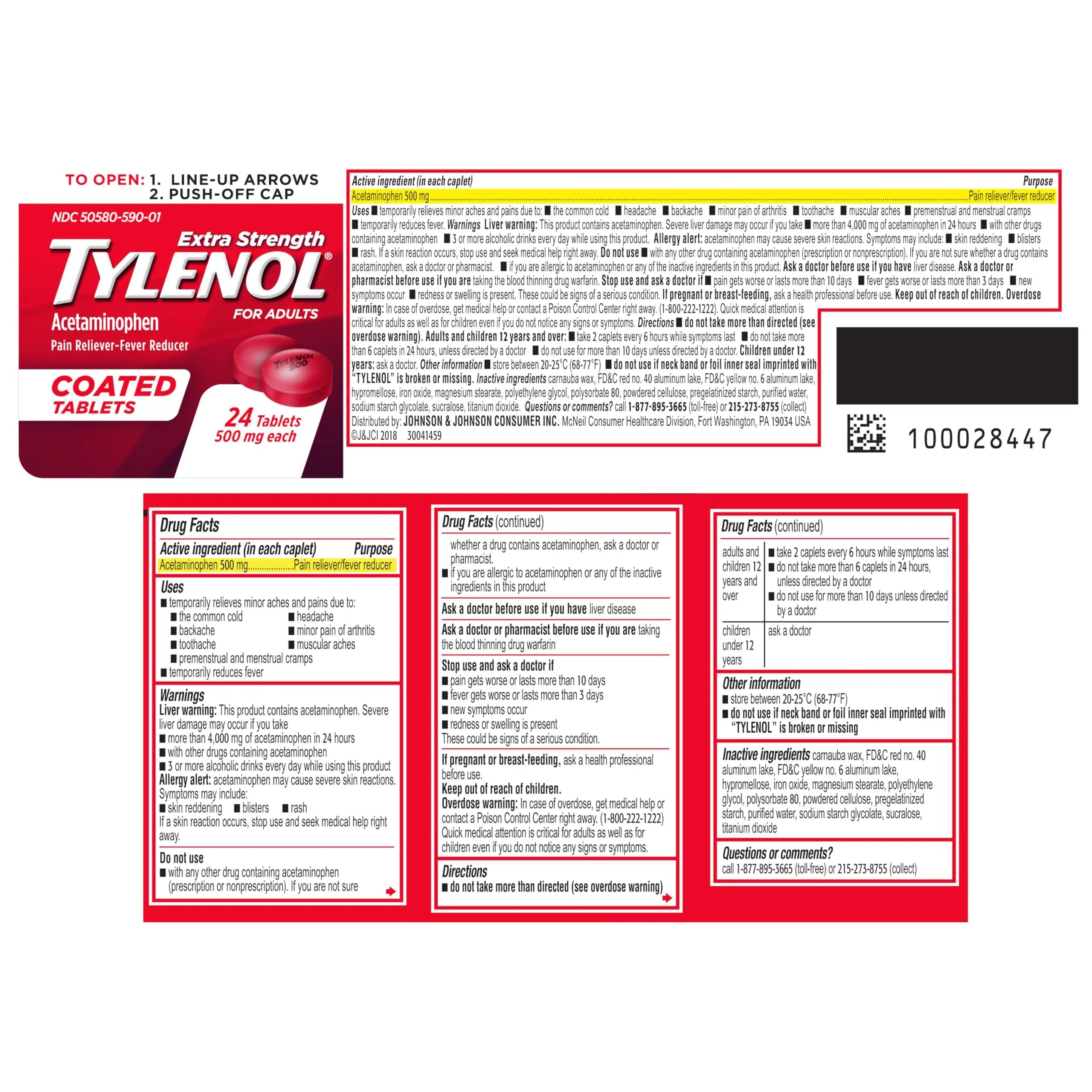 Tylenol Extra Strength Pain Reliever & Fever Reducer, Round Coated Tablets, 500 mg Acetaminophen Pain Relief Pills for Headache, Toothache & Minor Arthritis Pain, 24 ct Tylenol uk supplements