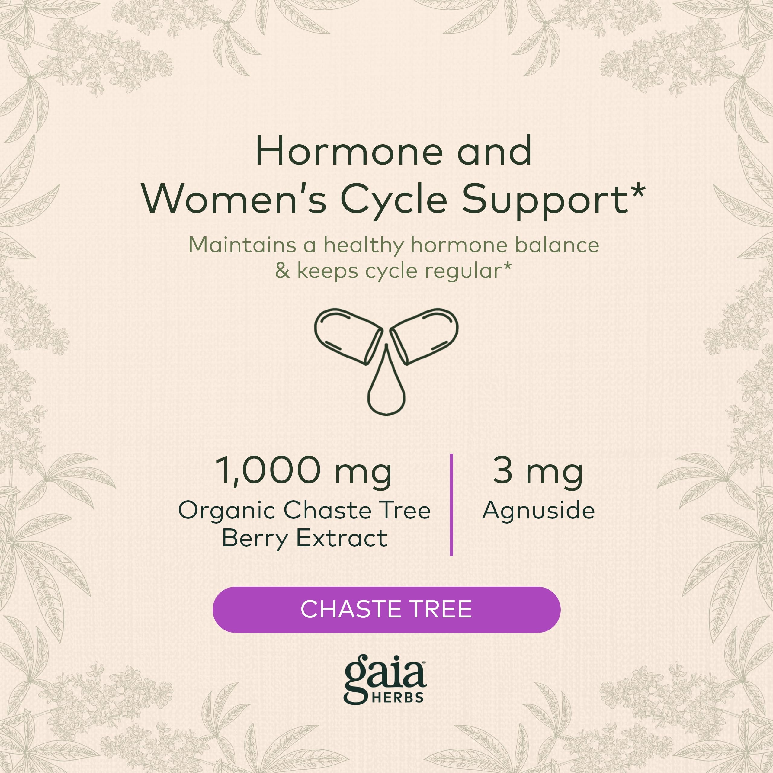 Gaia Herbs Vitex Berry (Chaste Tree) - Supports Hormone Balance & Fertility Gaia Herbs uk supplements