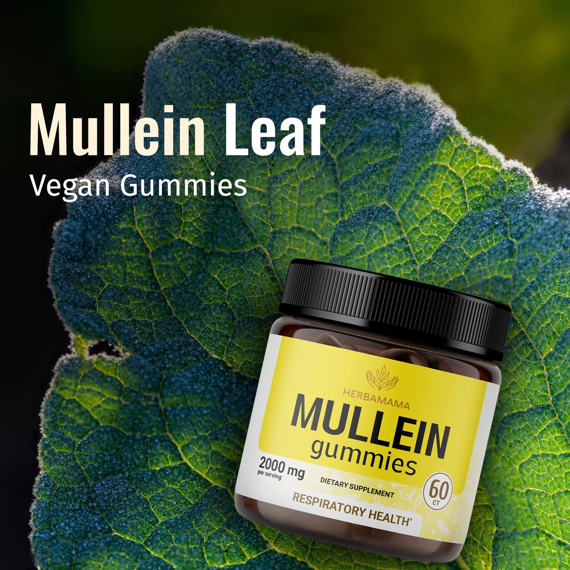 HERBAMAMA Mullein Gummies - Mullein Leaf Dietary Supplement for Respiratory HERBAMAMA uk supplements