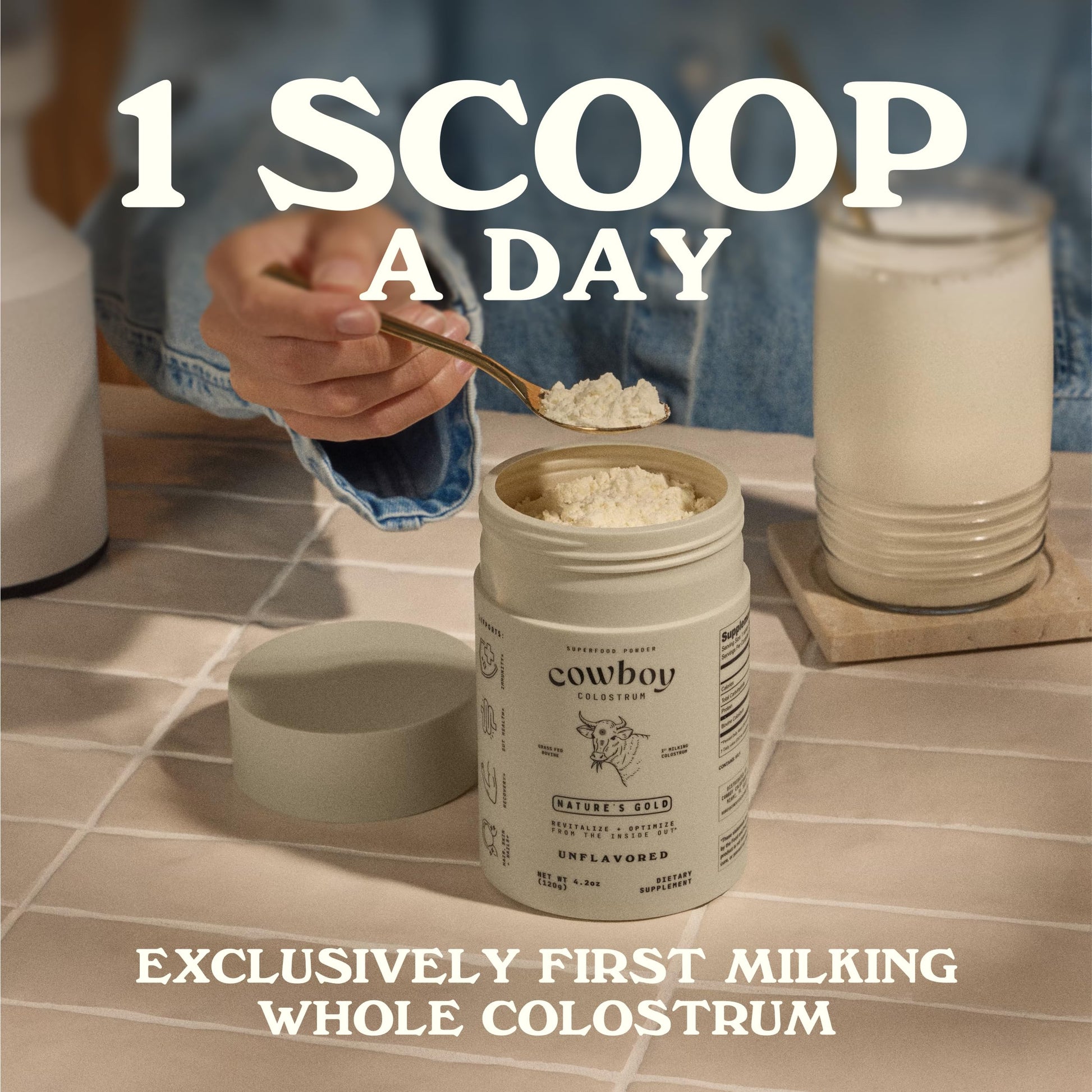 Cowboy - The Exclusive 1st Milking, Whole, Grass Fed Colostrum Supplement for Full Body Health - Sugar Free Bovine Colostrum Powder Packed with Bioactive(Vanilla & Chocolate) Nutrients COWBOY COLOSTRUM uk supplements