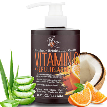 BLOOM Vitamin C Cream Body Lotion & Face Moisturizer W/Coconut Oil | Natural Skin Care BLOOM IT'S A GREAT SKIN DAY! uk supplements