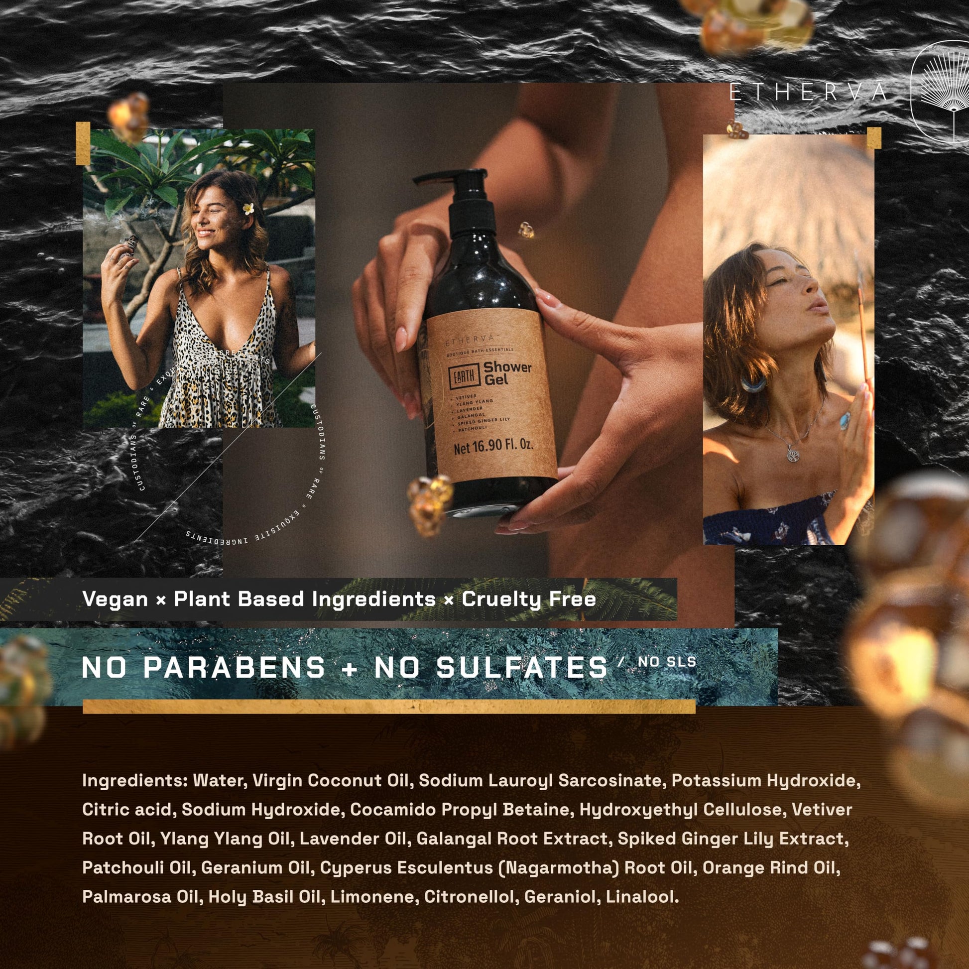 ETHERVA EARTH Body Wash for Men & Women | Patchouli, Vetiver, Incense, Virgin Coconut Oil ETHERVA uk supplements