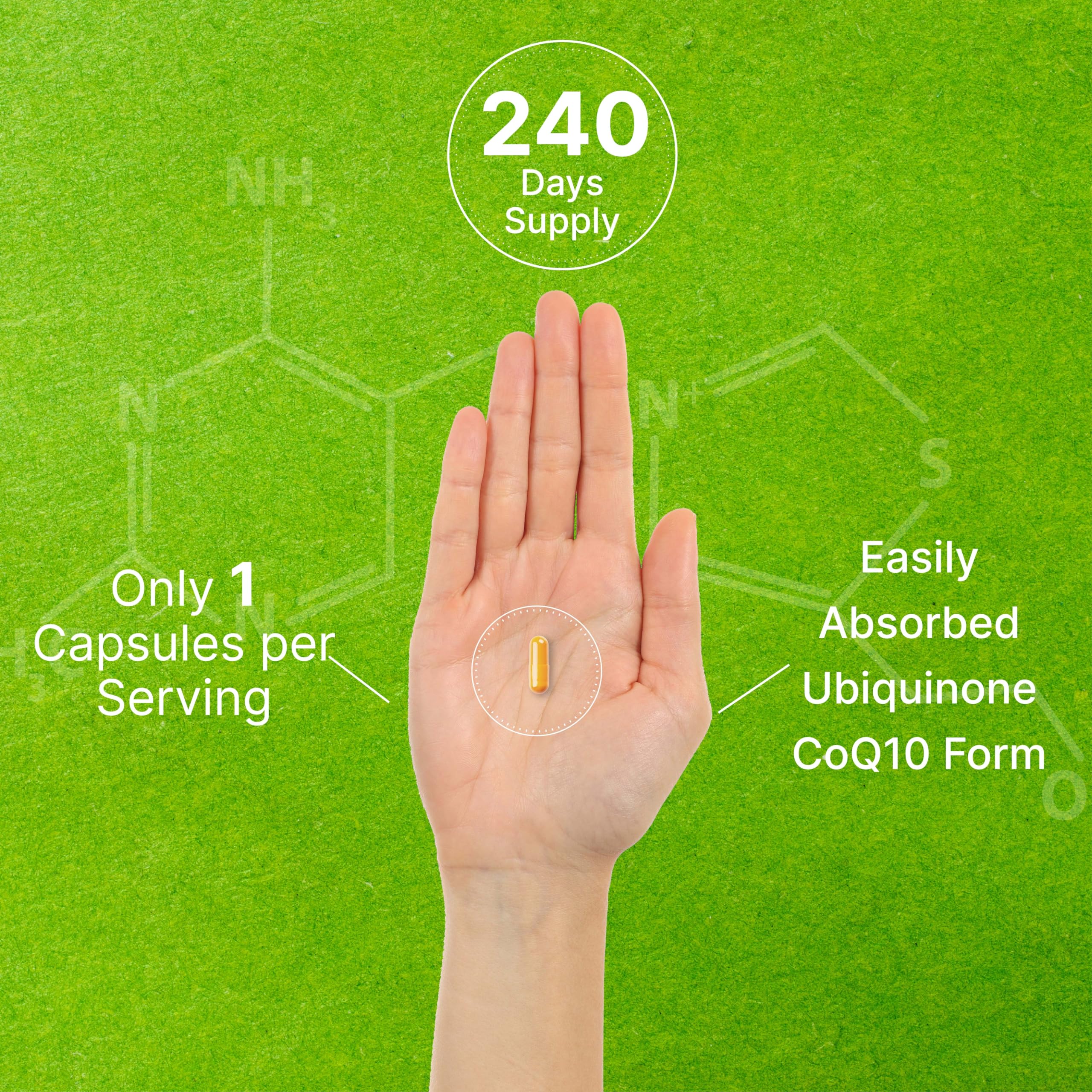 CoQ10 100mg, 240 Capsules – with Omega 3 Fatty Acid 100mg – Bioavailable Coenzyme DEAL SUPPLEMENT uk supplements