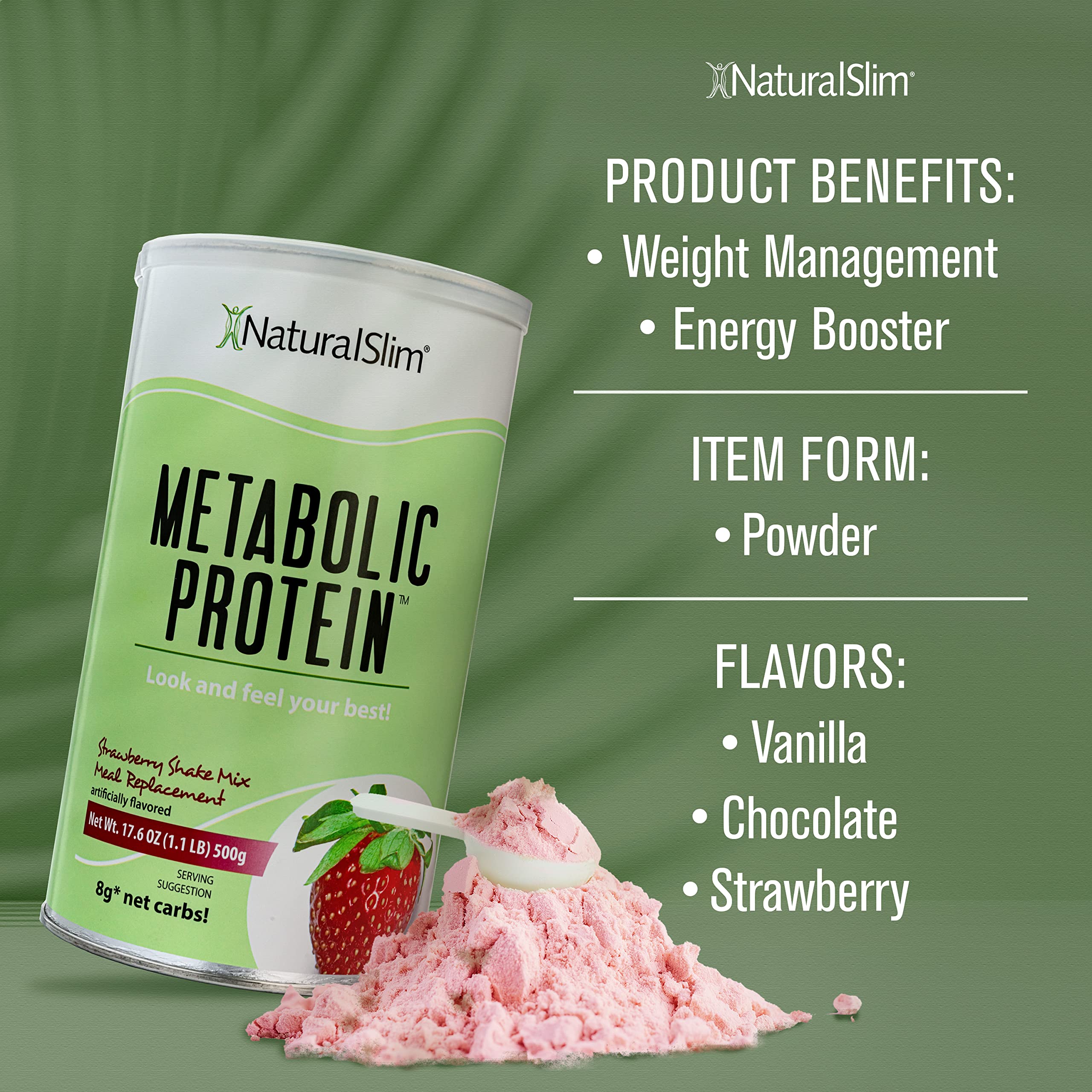 NaturalSlim Metabolic Whey Protein Powder Strawberry – Low Carb, Meal Replacement NaturalSlim uk supplements