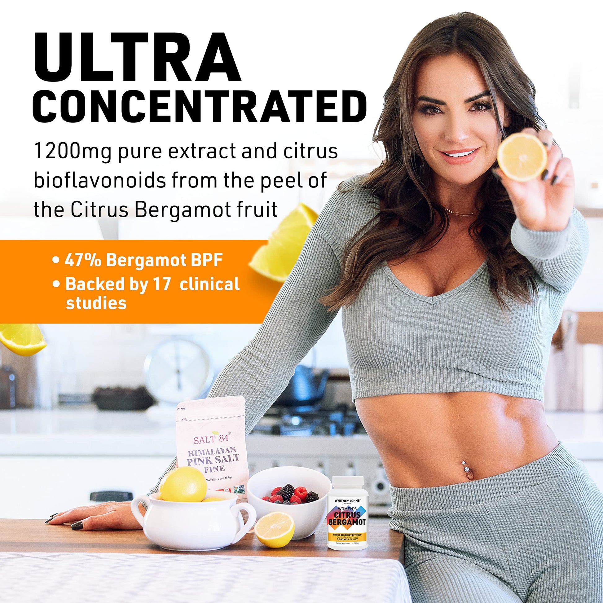 Whitney Johns Citrus Bergamot for Women, Clinically Tested Bergamot Supplement Specifically Formulated for Womens Health and Wellness, Antioxidant, 1200mg, 90 Tablets Whitney Johns uk supplements