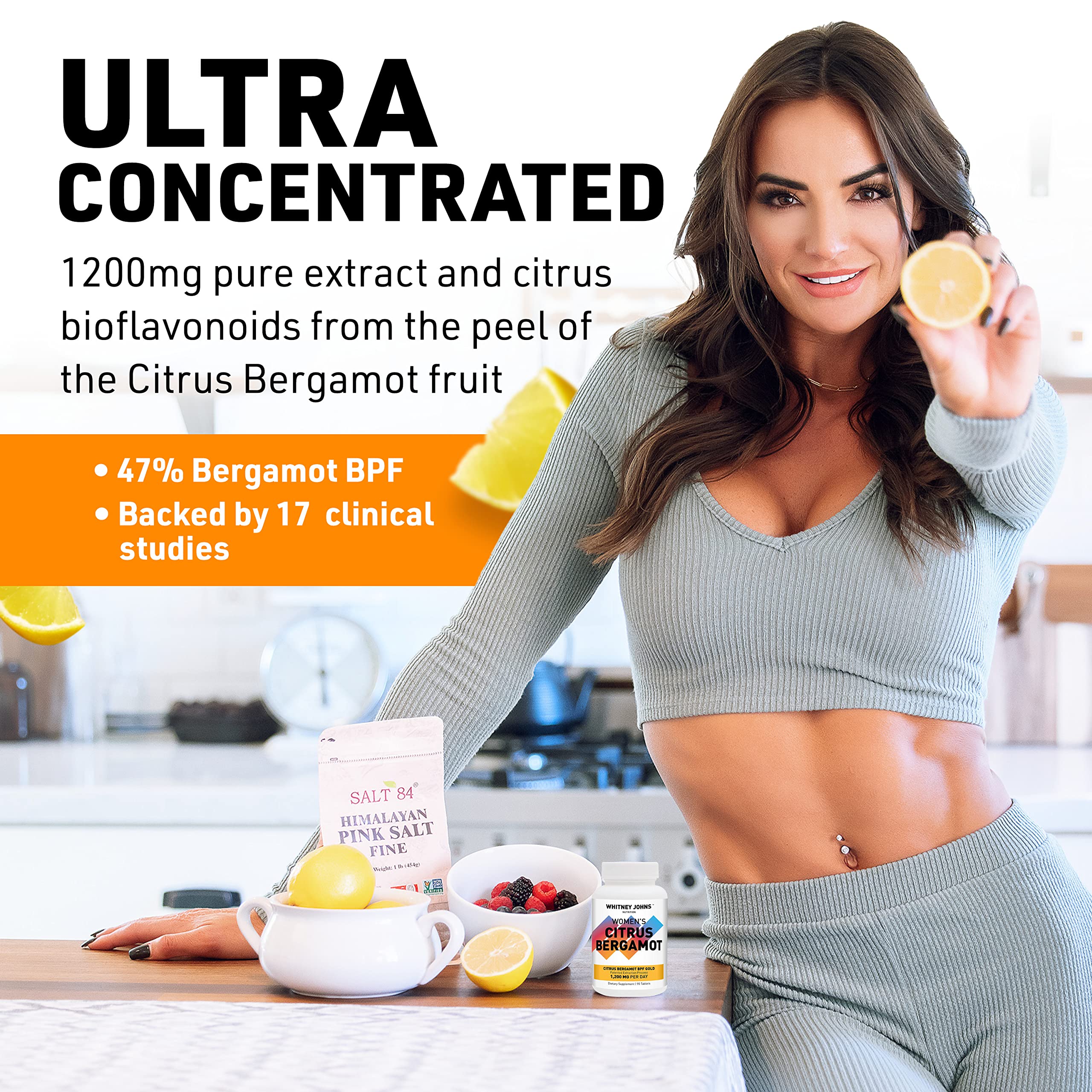 Whitney Johns Citrus Bergamot for Women, Clinically Tested Bergamot Supplement Specifically Formulated for Womens Health and Wellness, Antioxidant, 1200mg, 90 Tablets Whitney Johns uk supplements