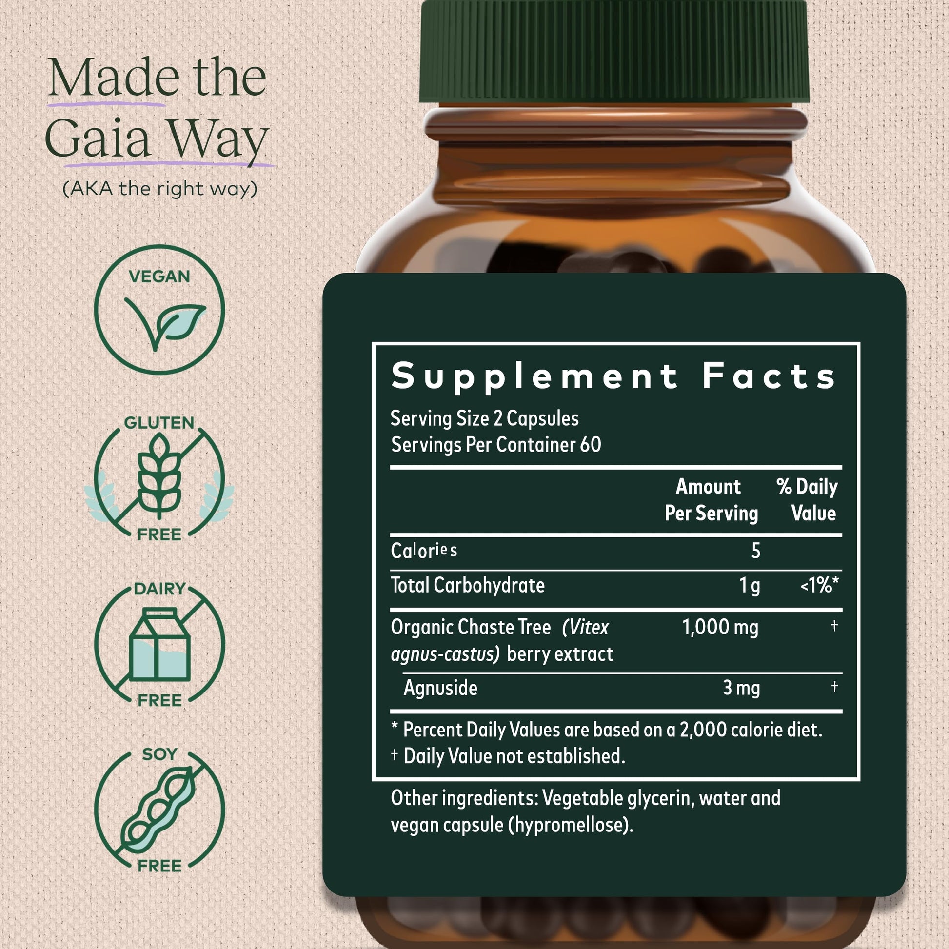 Gaia Herbs, Vitex Berry Vegan Liquid Phyto Capsules - PMS Support Supplement, Chaste Tree berry Gaia Herbs uk supplements