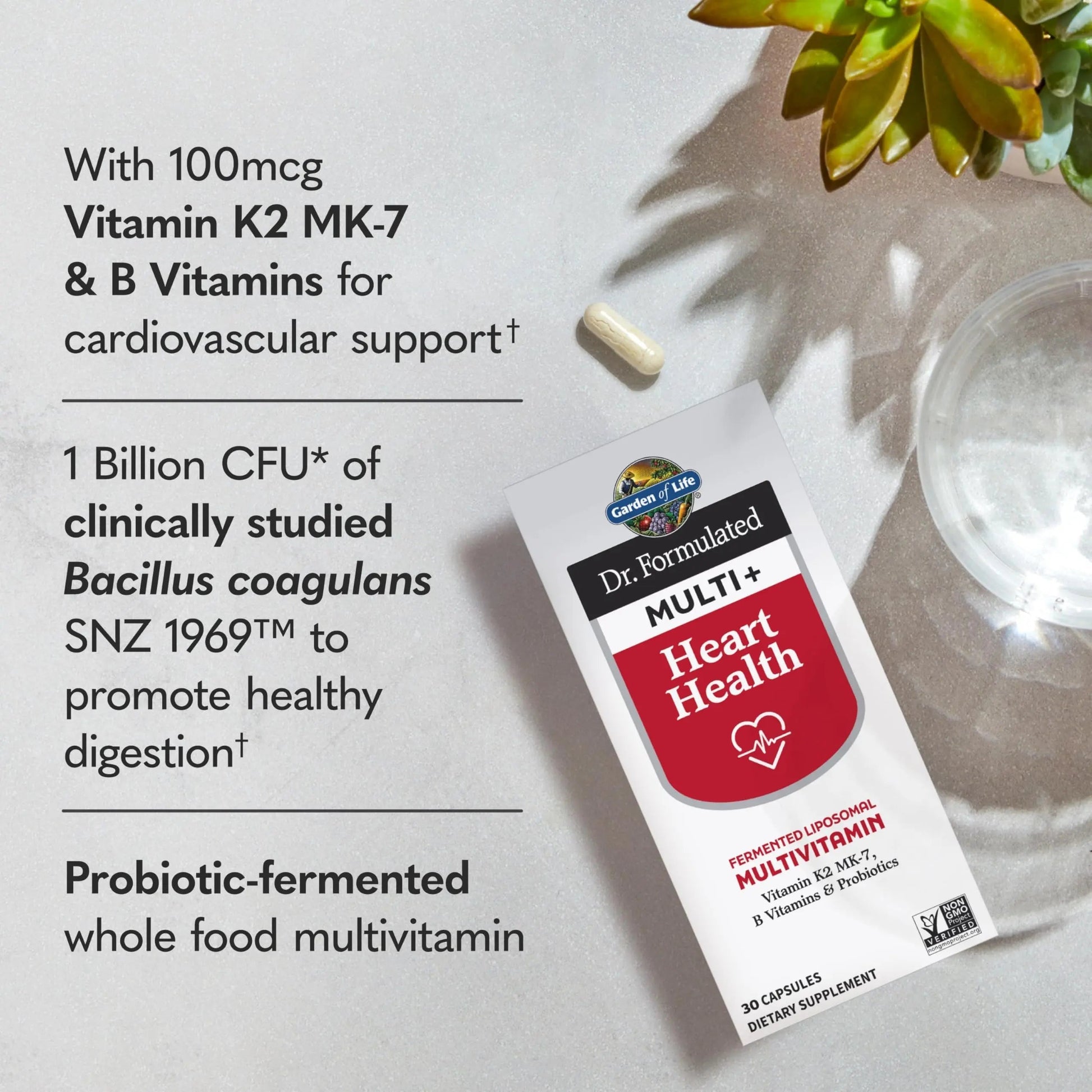 Garden of Life Dr. Formulated Multi+ Heart Health - Fermented Liposomal Multivitamin + Vitamin K2 MK-7, B Vitamins & Probiotics Garden of Life uk supplements