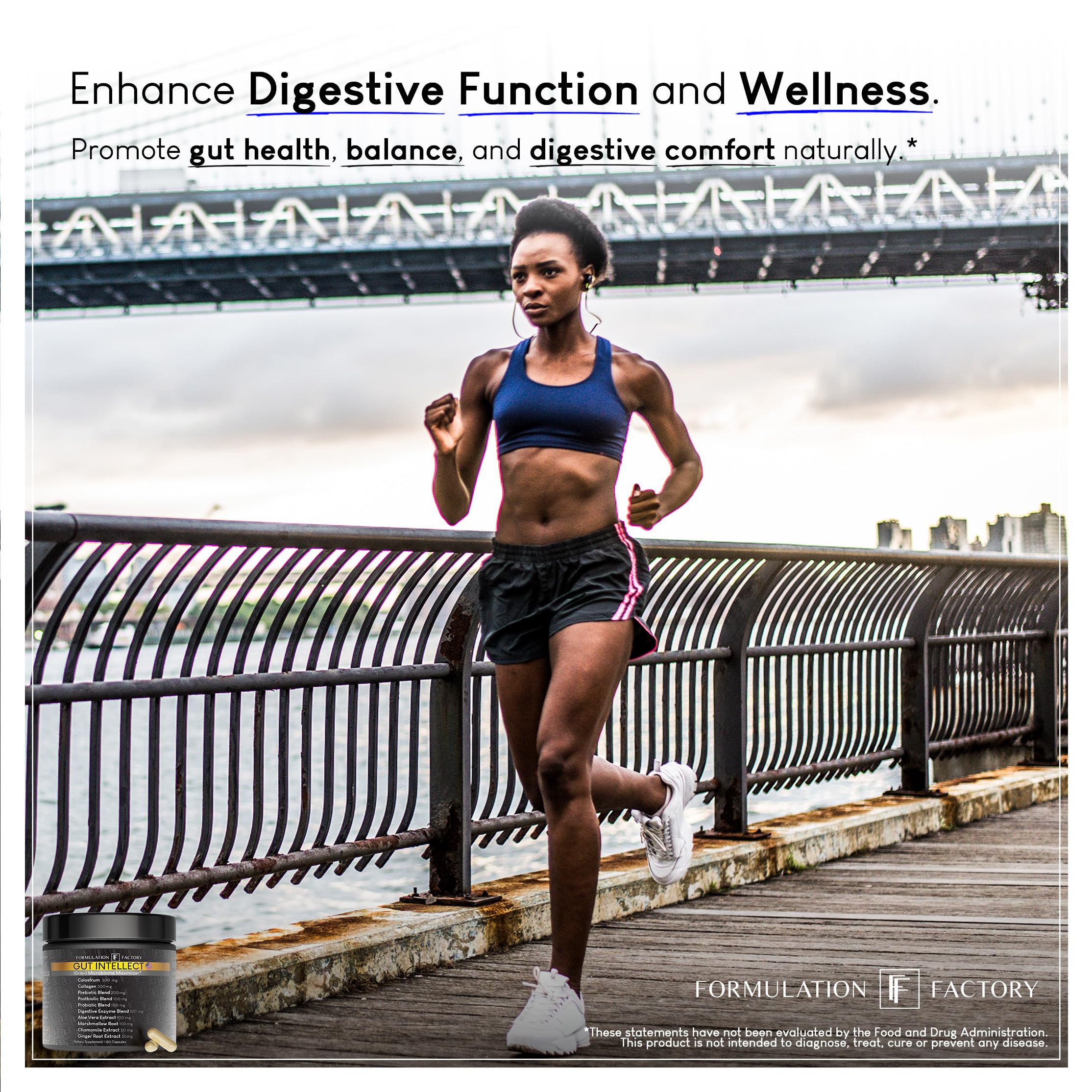 Formulation Factory Probiotics for Women & Men - Gut Intellect 10-in-1 Digestive Enzymes with Prebiotics and Postbiotics - Total Gut Health Supplement - 120 Capsules, 2 Month Supply Formulation Factory uk supplements
