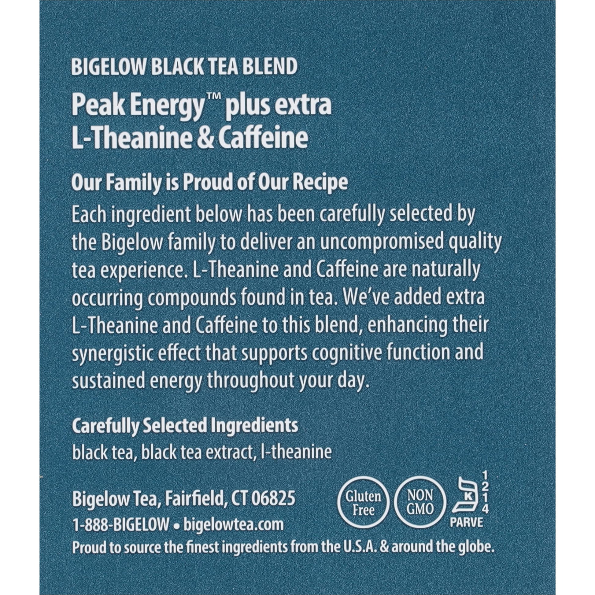 Bigelow Tea Peak Energy plus extra L-Theanine & Caffeine, 18 Count (Pack of 6), 108 Total Tea Bags Bigelow Tea uk supplements