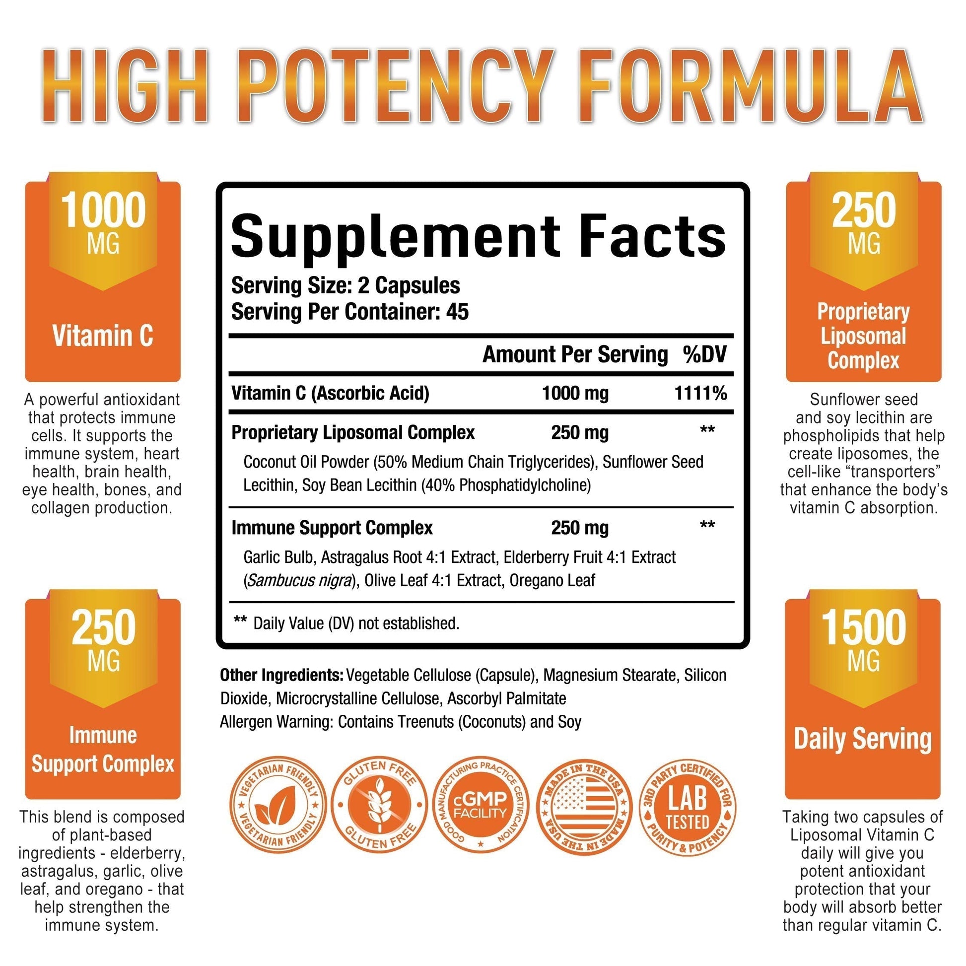 Premium Liposomal Vitamin C Supplement - High Absorption, Fat Soluble Ascorbic Acid Purely Optimal uk supplements